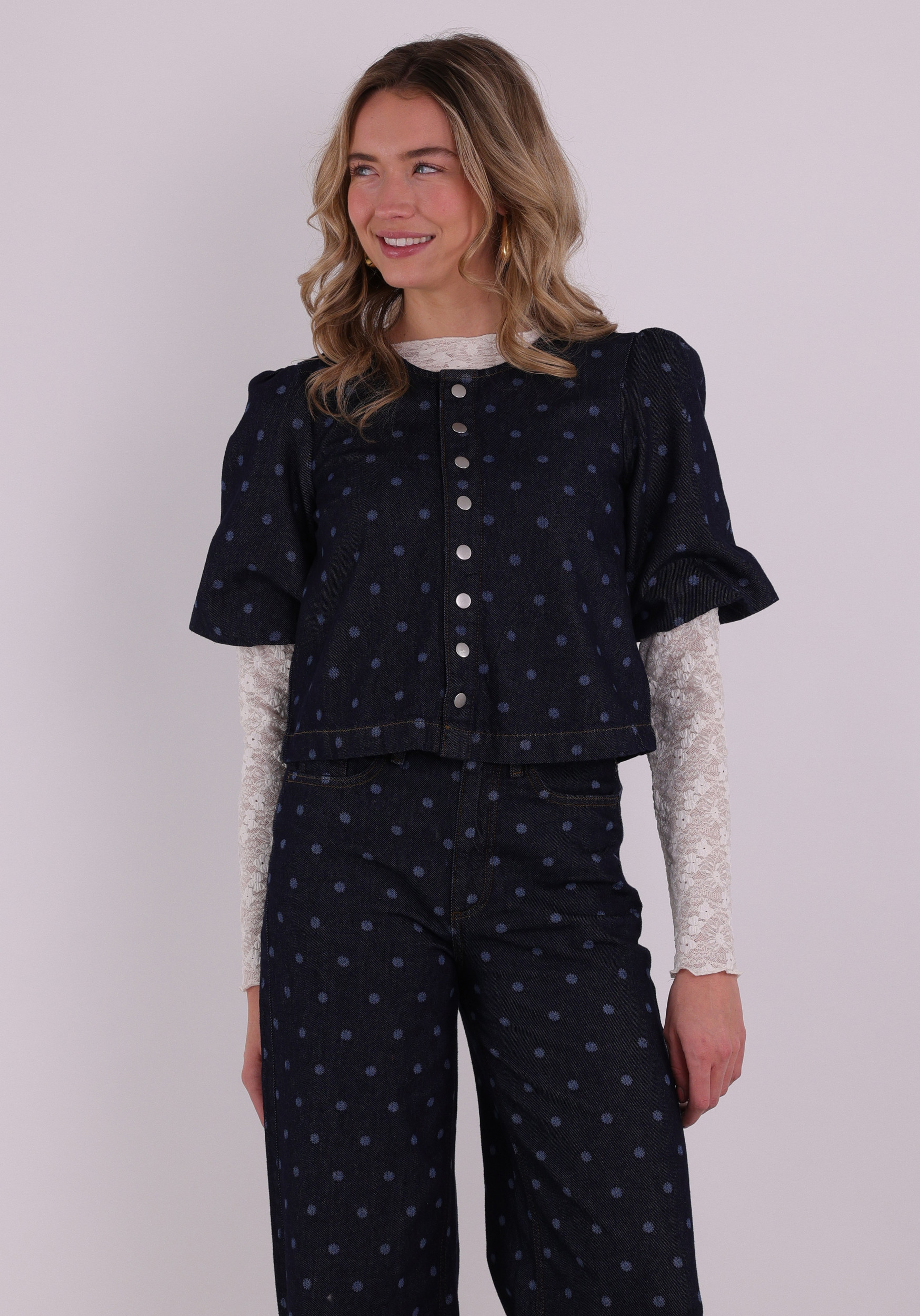 Vila Denim blouse 14112344 Donker blauw