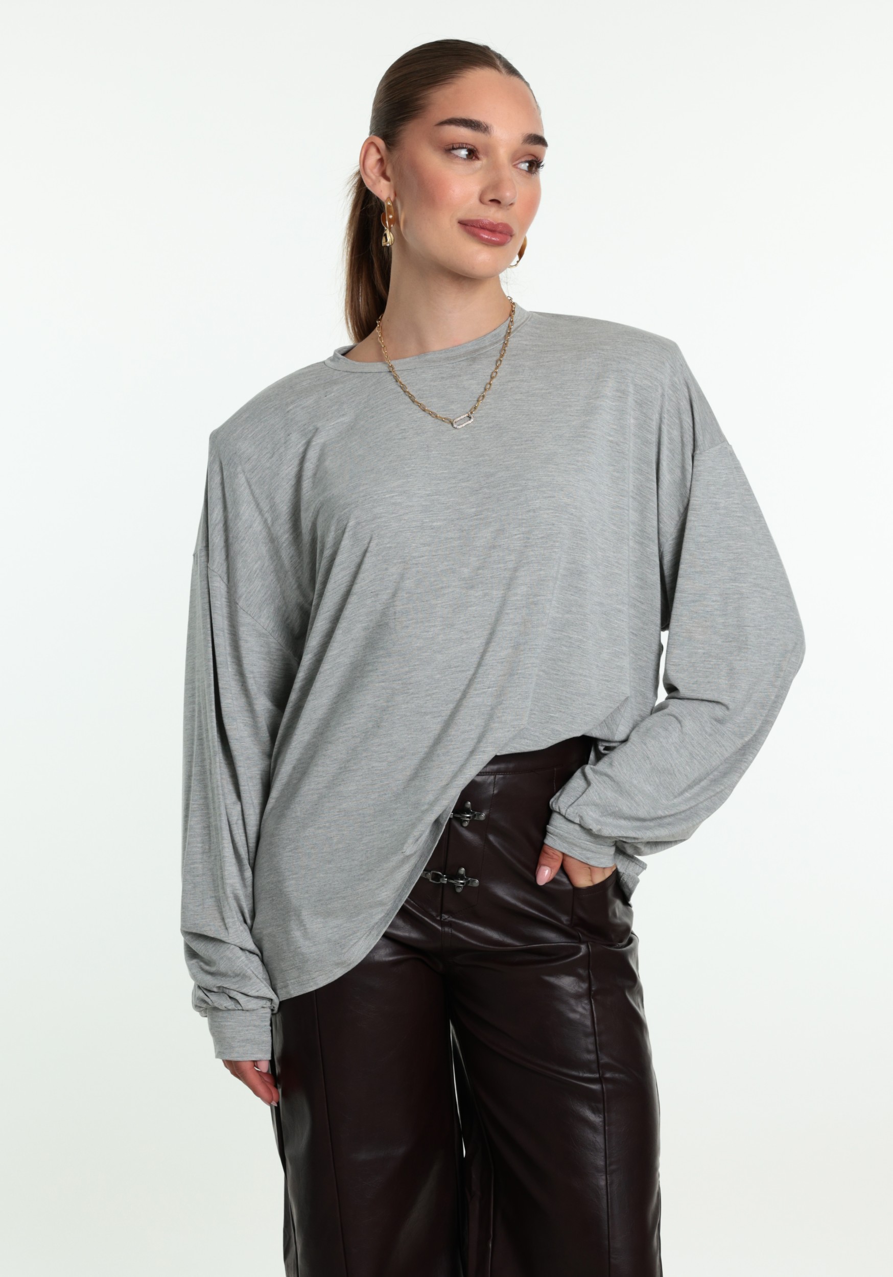 Studio Amaya T-shirt Kaki Kaki Grijs