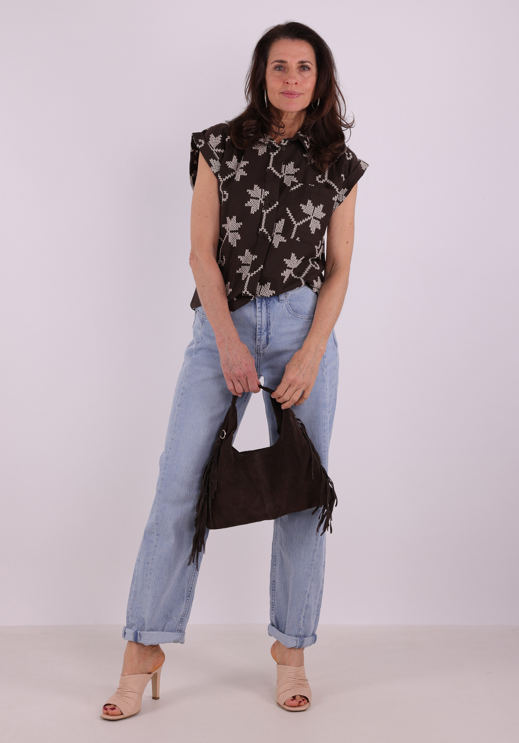 Geisha Blouse All-over print 63212-20 Bruin