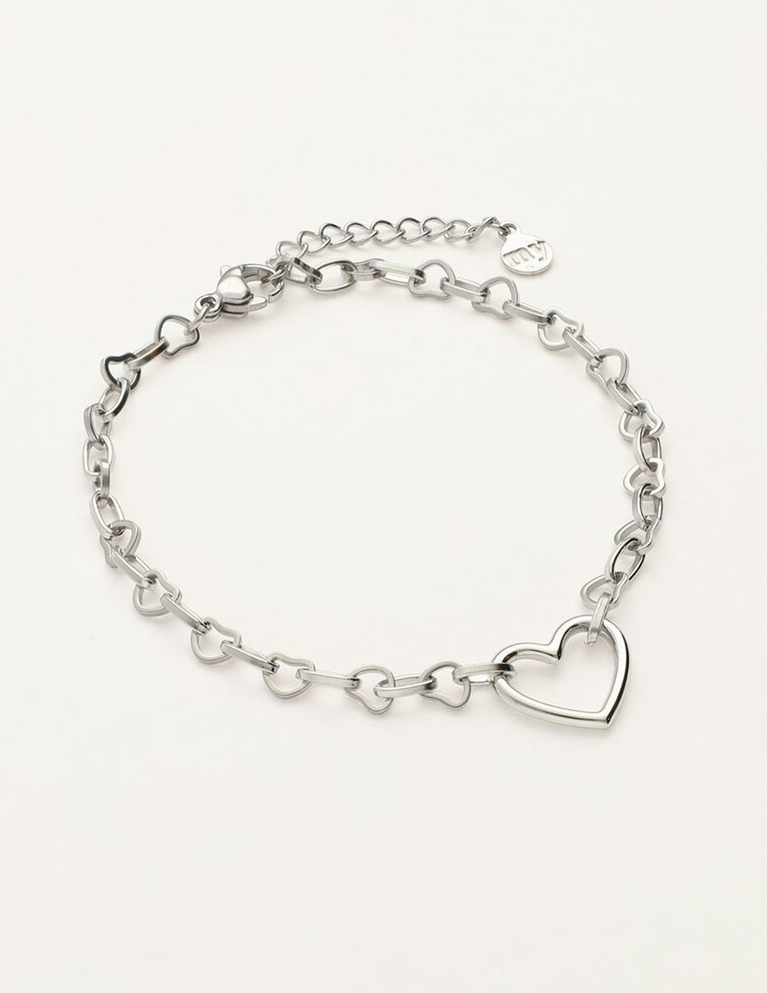 My Jewellery Armband met klein open hart MJ09695 Zilver