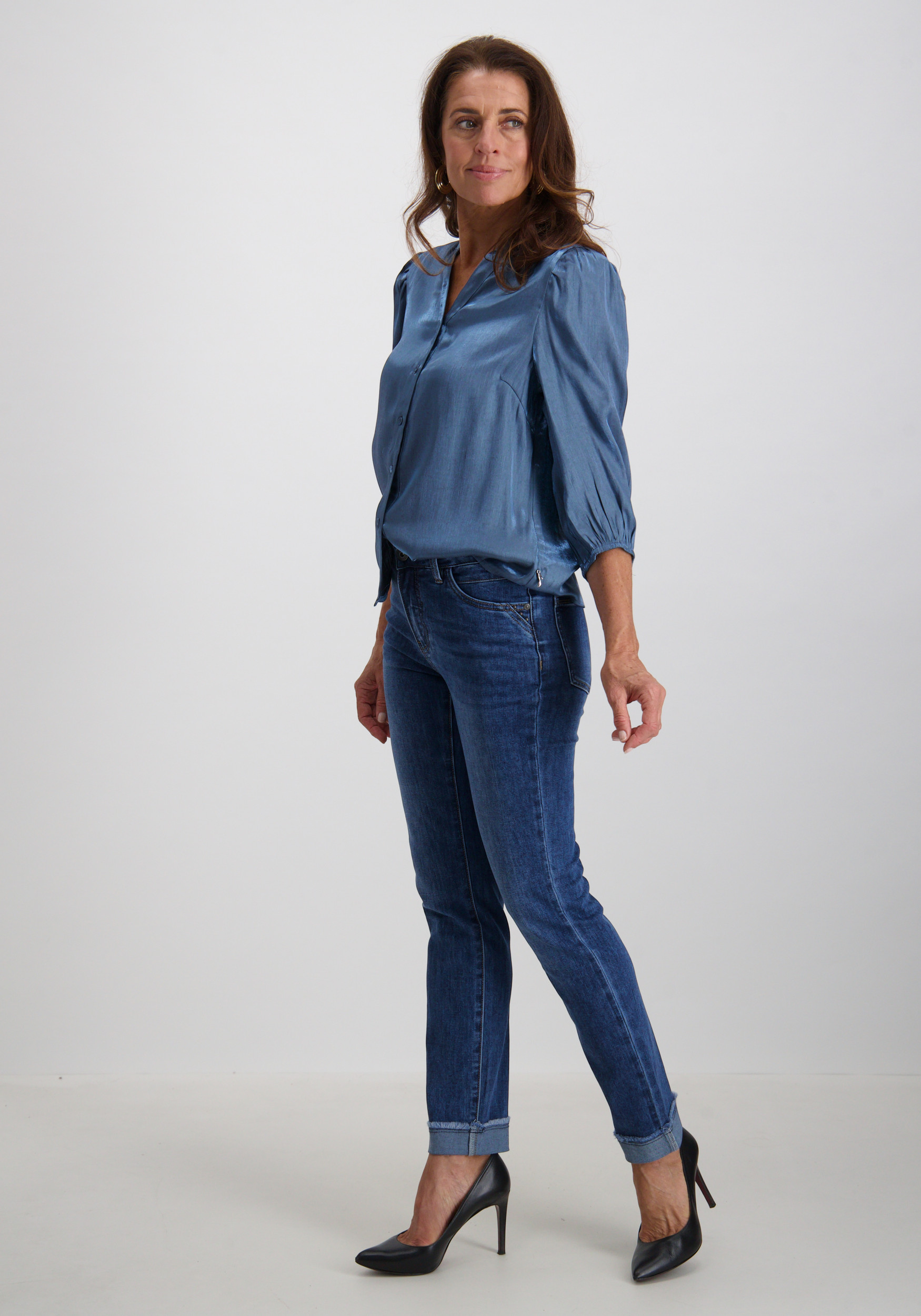 Geisha Jeans turn-up 51517-10 Blauw design