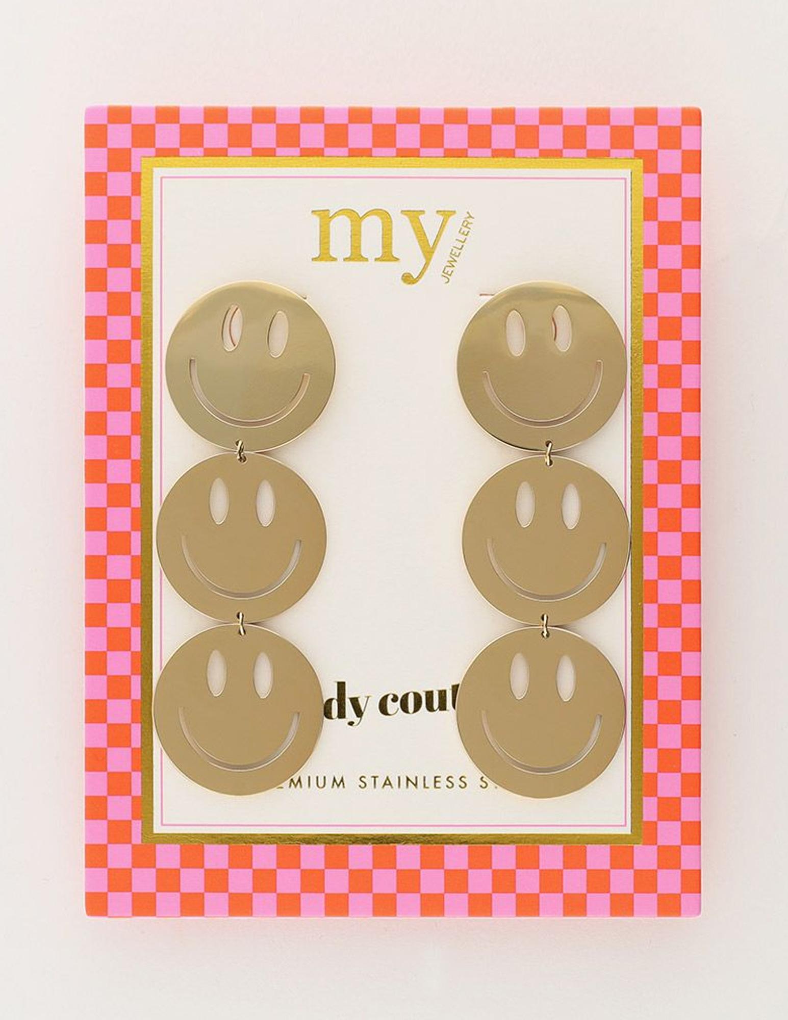 My Jewellery Oorbellen smiley groot MJ10161 Goud