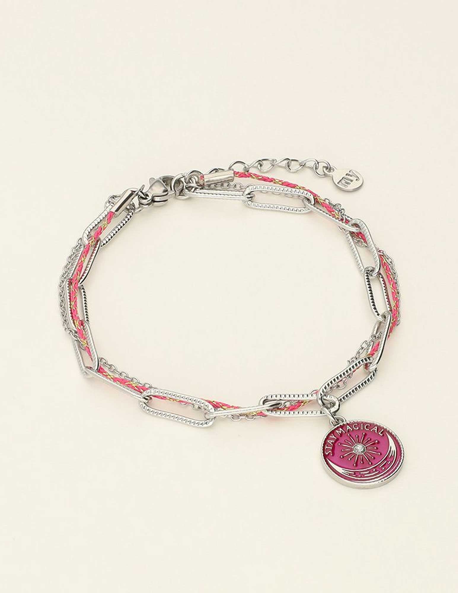 My Jewellery Mystic armband stay magical roze MJ09451 Zilver
