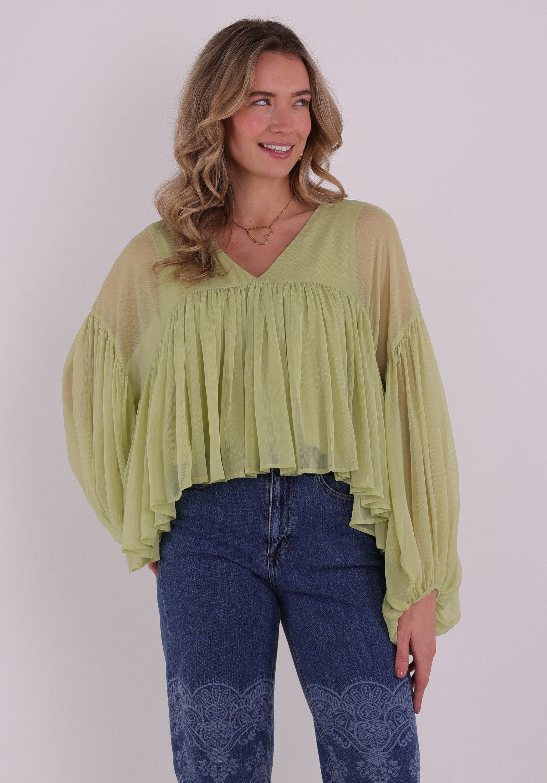 Vero moda Top Katie 10346404 Licht groen