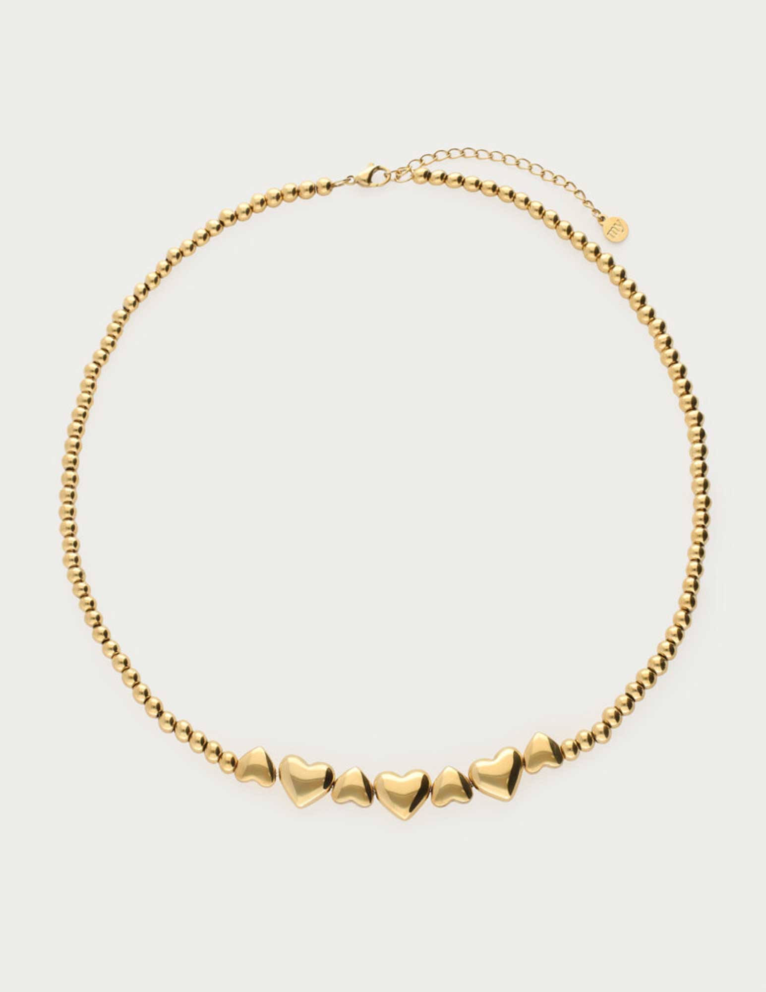 My Jewellery Steel beads heart ketting MJ13711 Goud