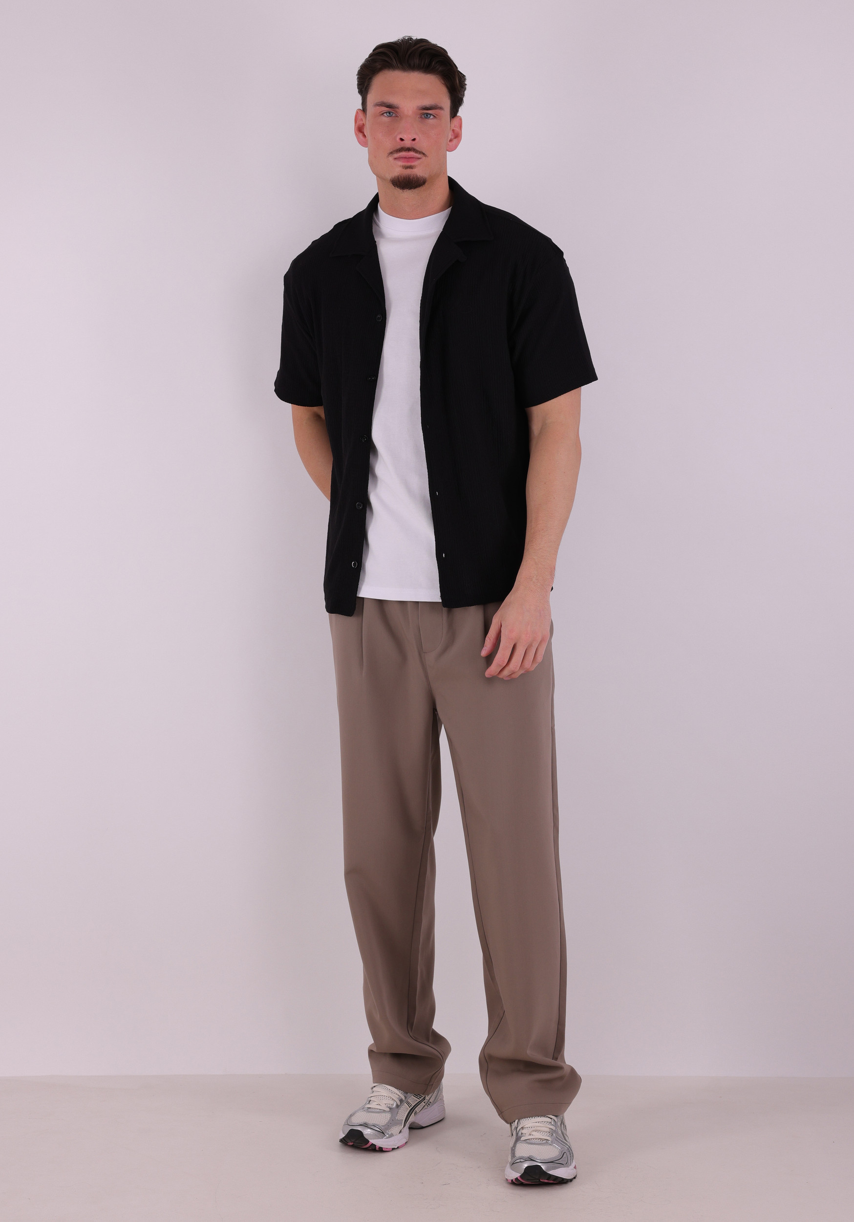 Malelions Overhemd Emblem seersucker MMC30026057 Zwart