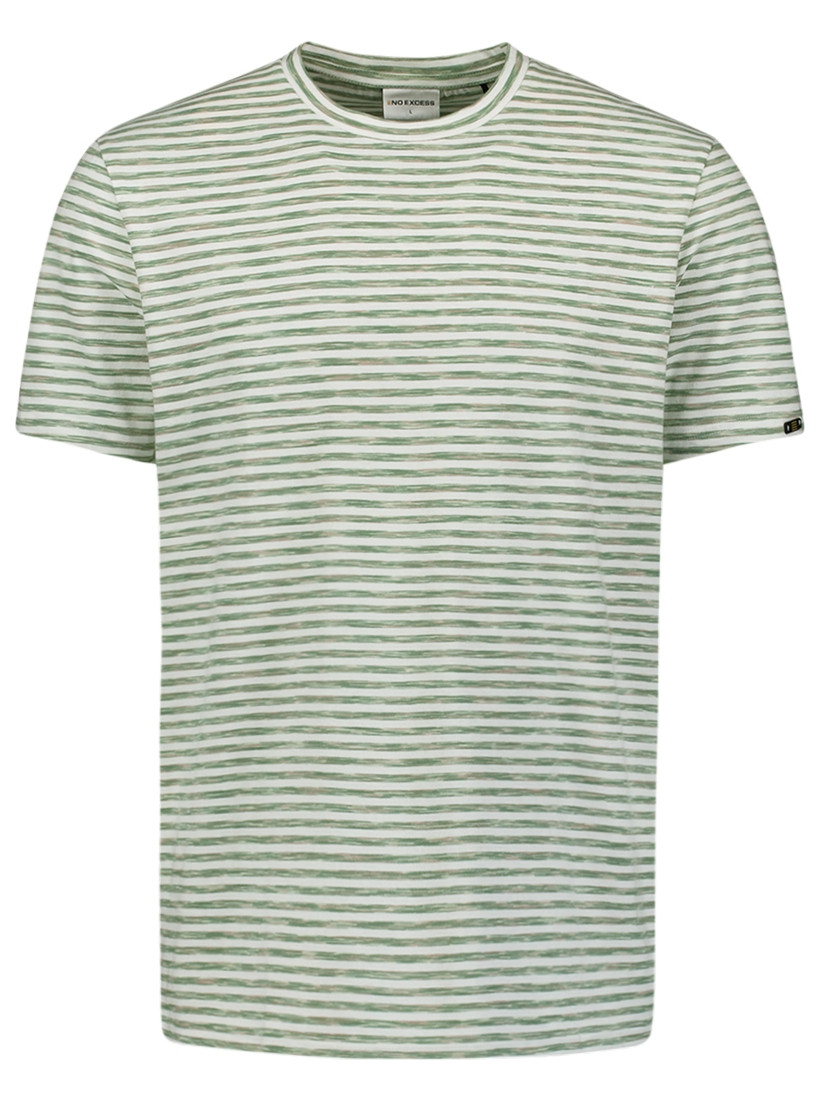 No Excess T-shirt gestreept 27340370SN Midden groen
