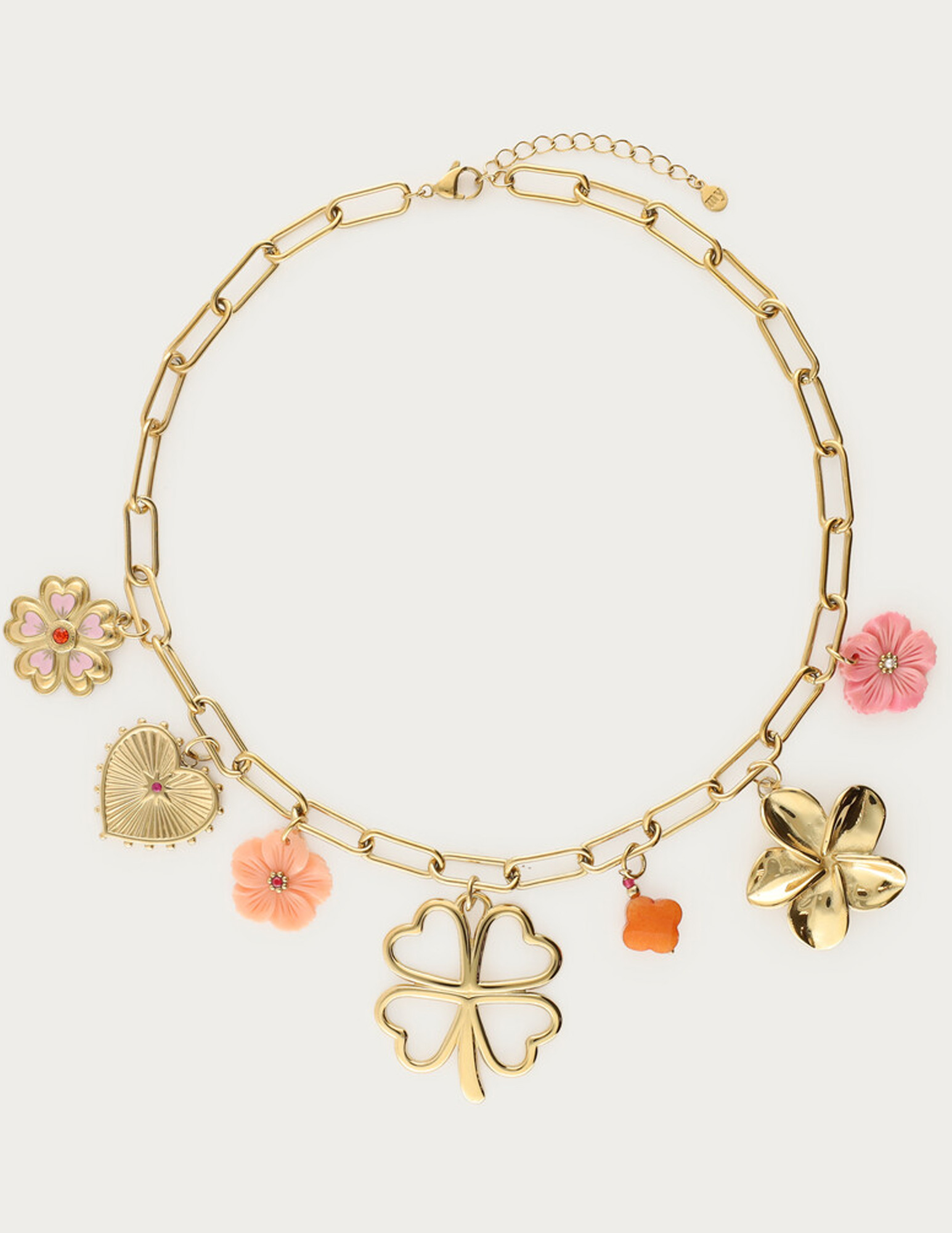 My Jewellery Botanical bedel ketting met klaver MJ13752 Goud