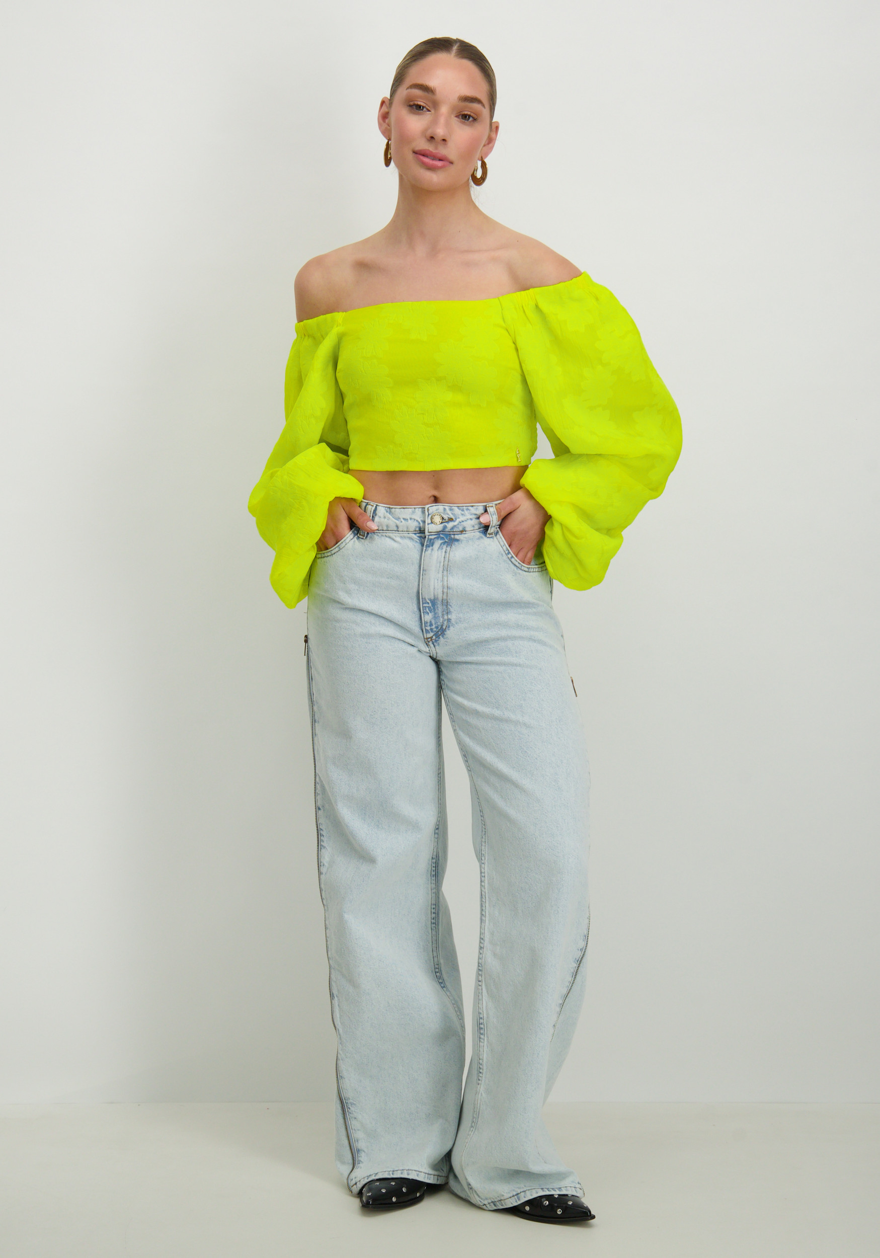 Harper & Yve Top Evi HS25J408 Geel