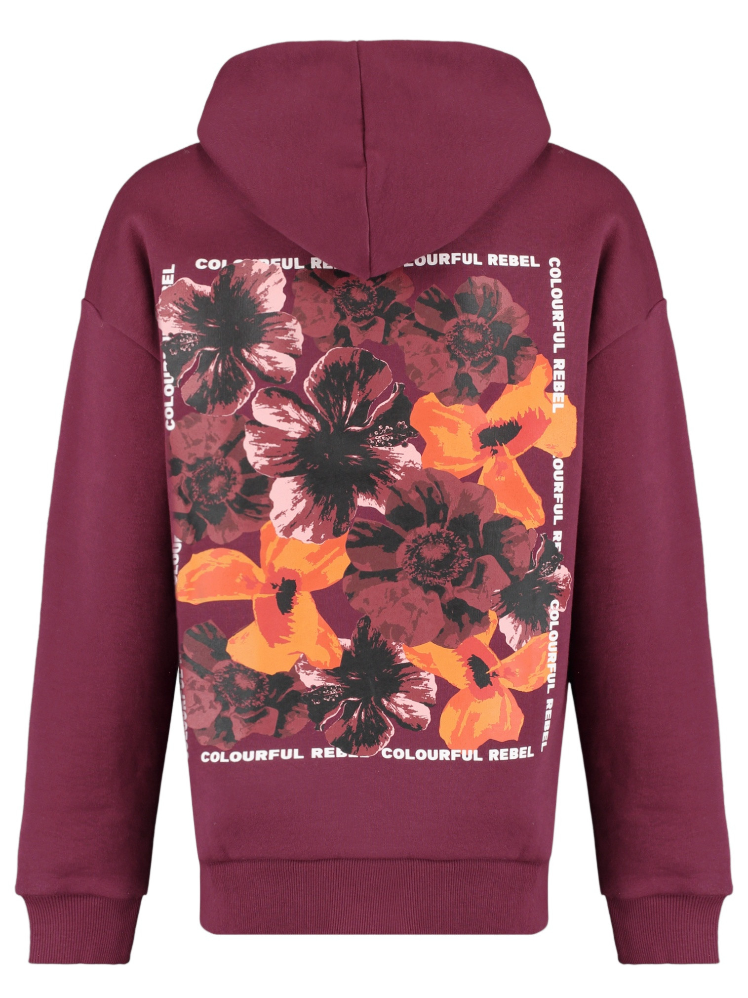 Colourful Rebel Hoodie Flower square WH117179 Bordeaux