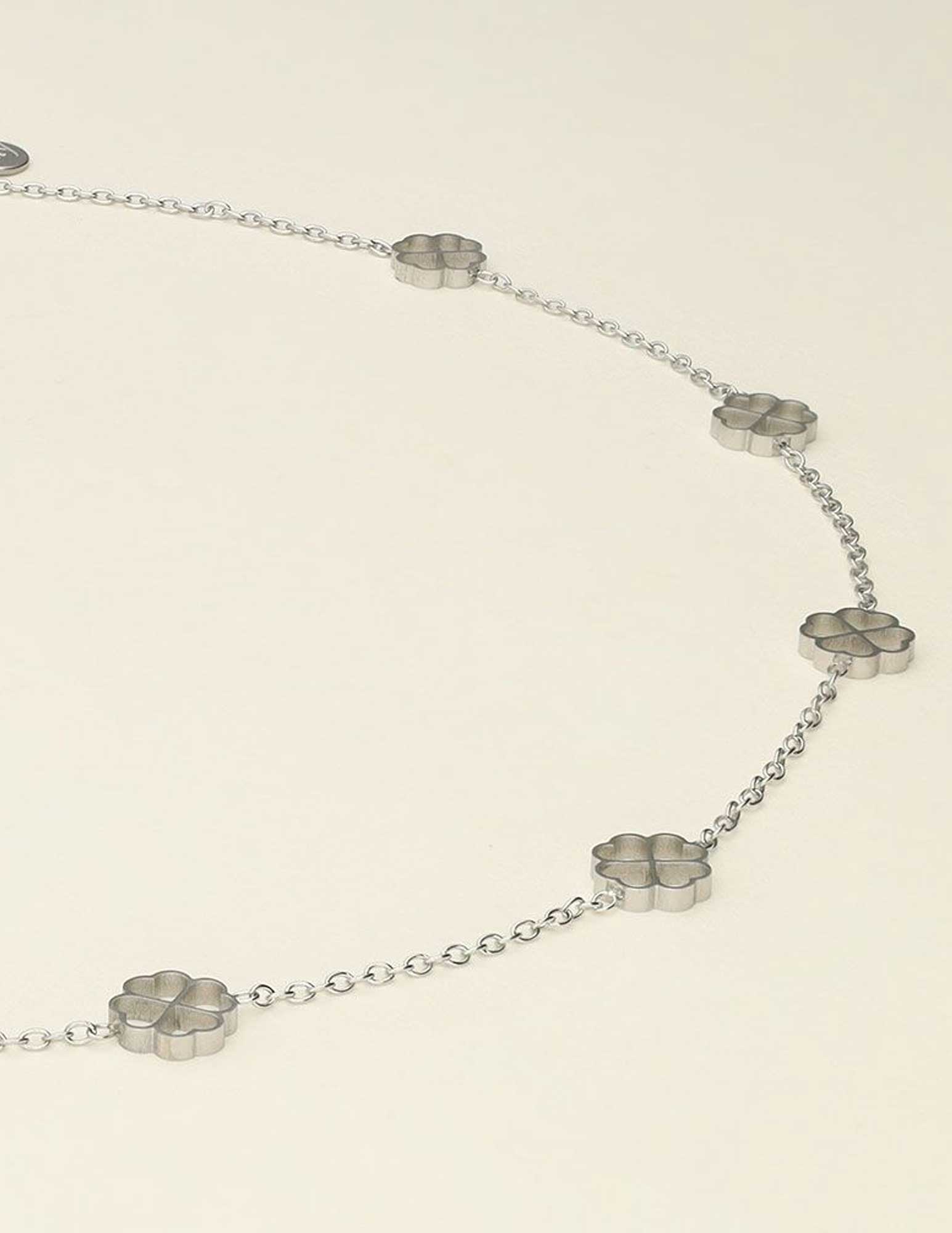 My Jewellery Ketting met klavertjes MJ08677 Zilver
