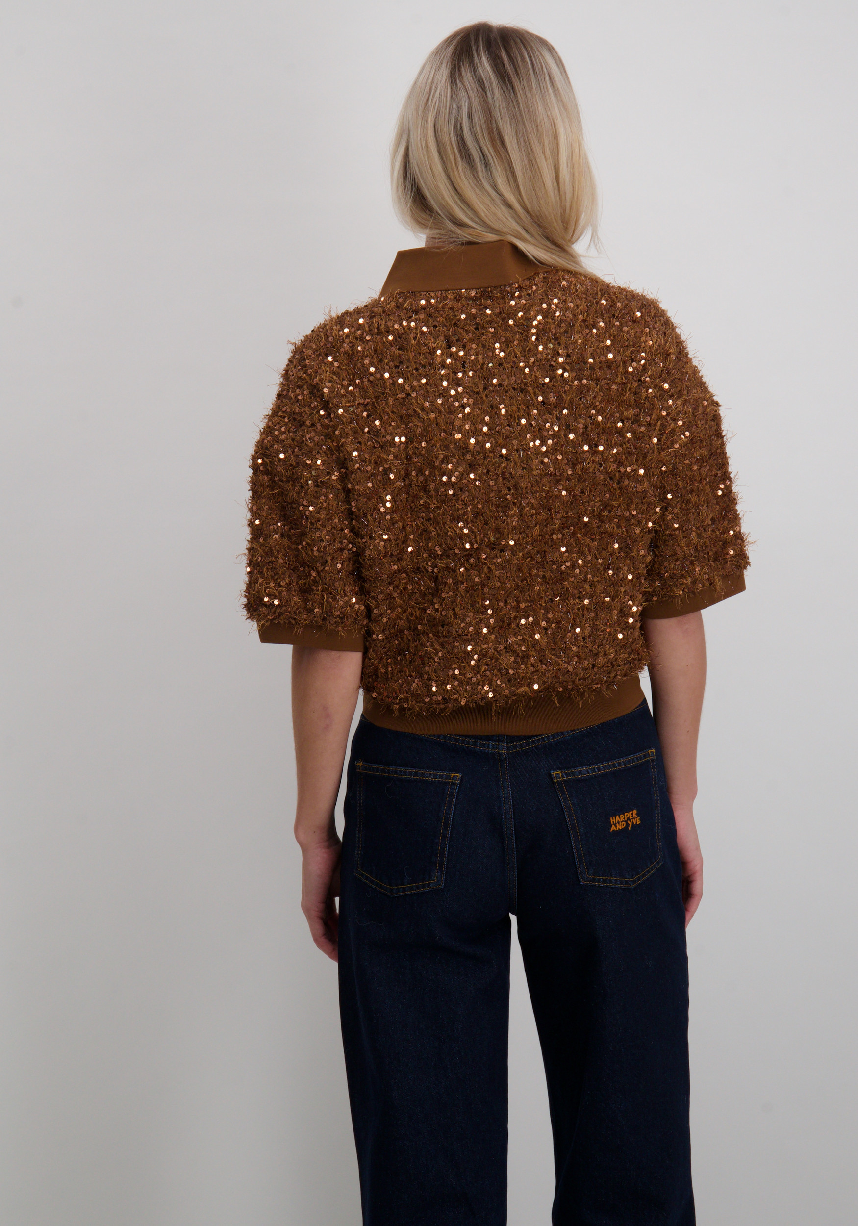 Harper & Yve Top Sanny DW25P412 Bruin