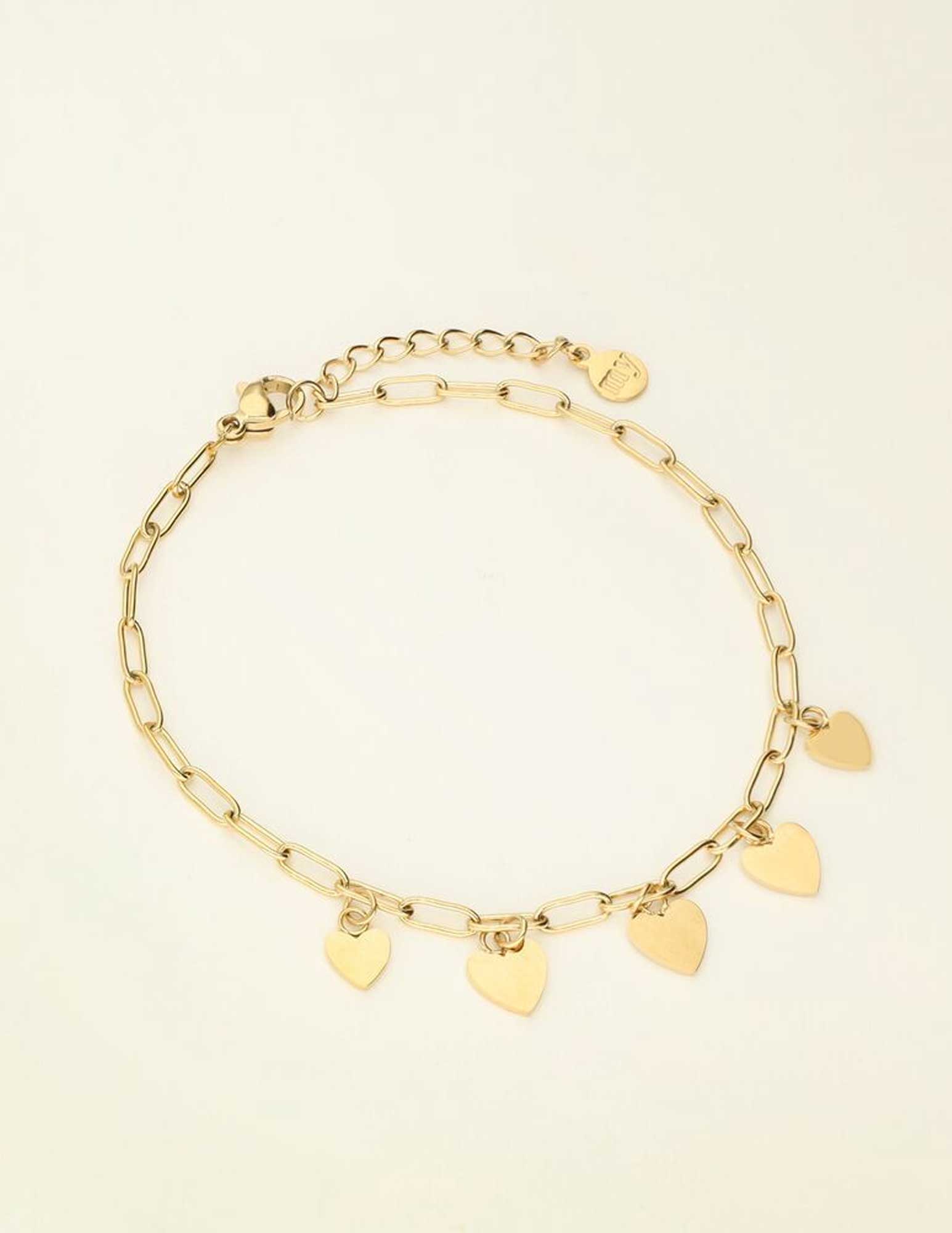 My Jewellery Armband met kleine hartjes MJ09531 Goud