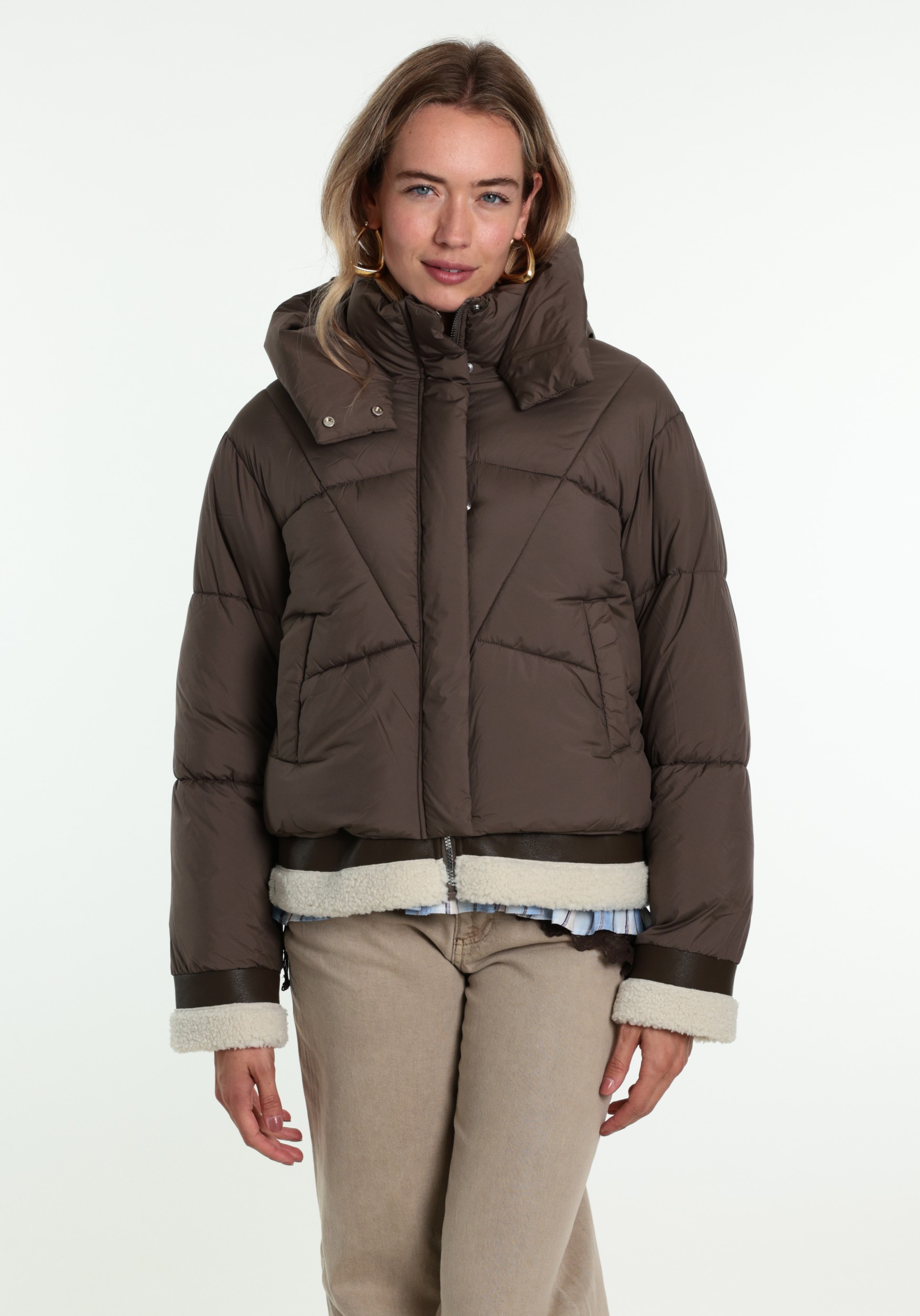 Geisha Winterjas Teddy 68521-16 Donker bruin