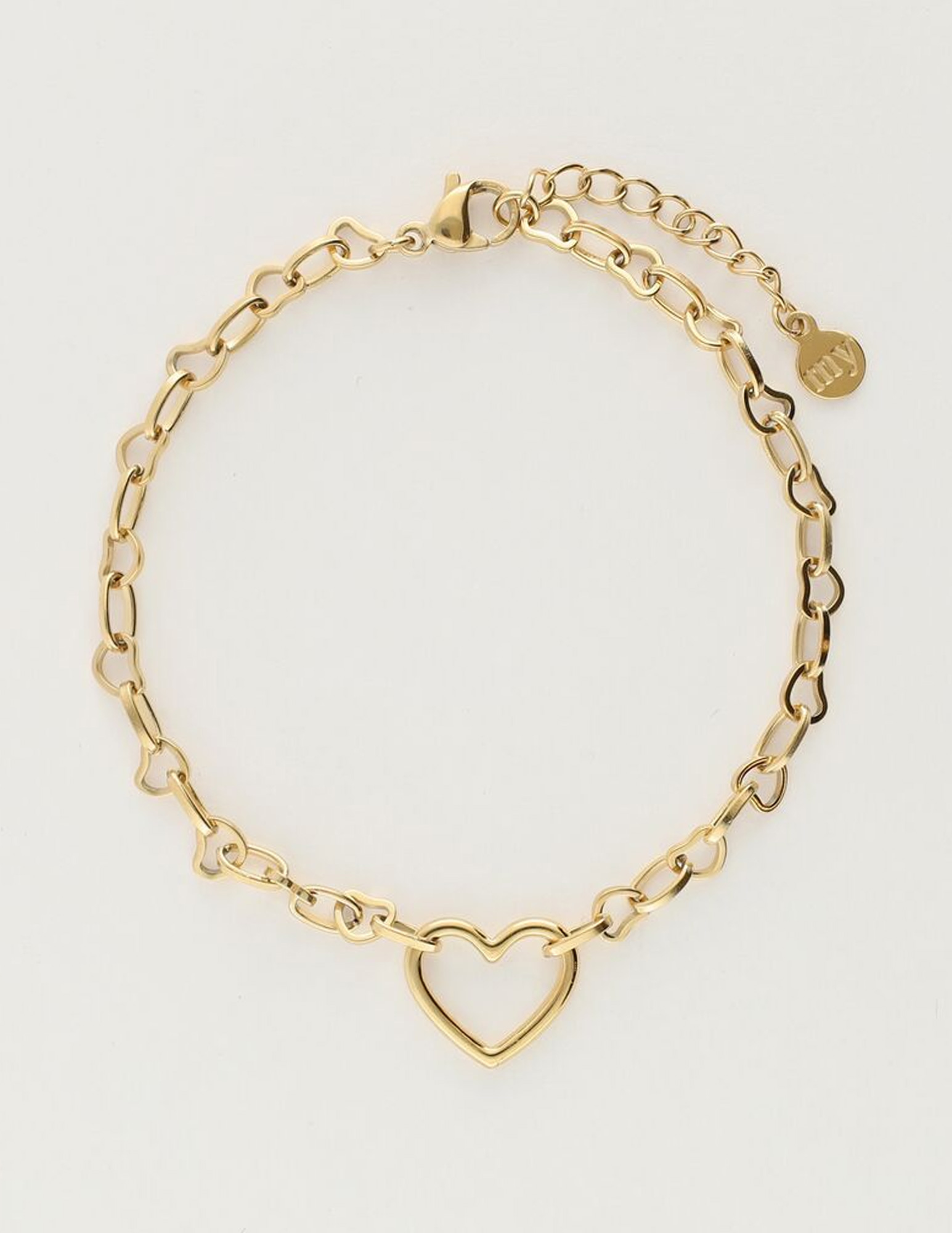 My Jewellery Armband met klein open hart MJ09695 Goud