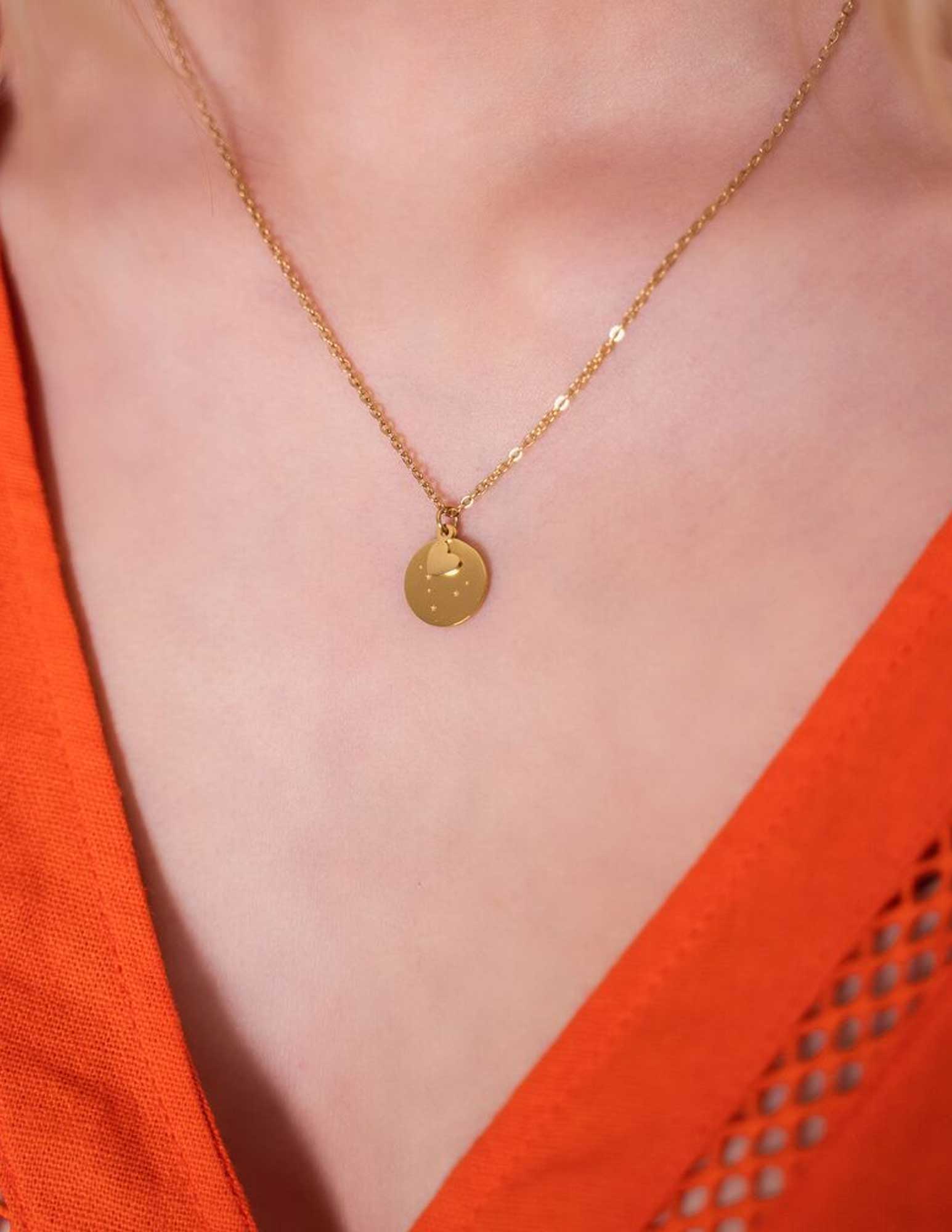 My Jewellery Ketting met munt en hart MJ08432 Zilver