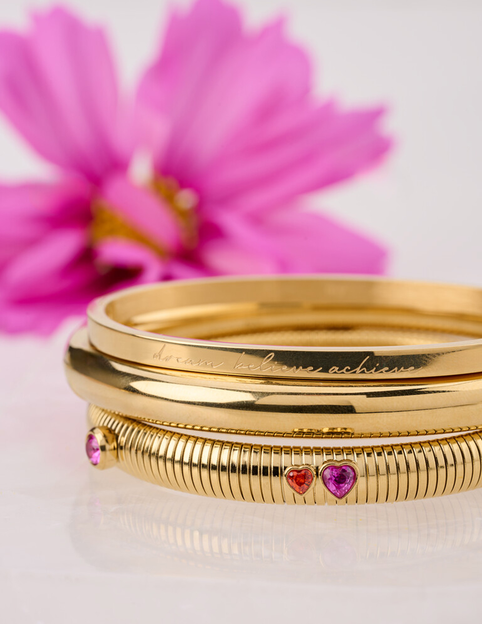 My Jewellery Bold bangle Dream believe achieve MJ14132 Goud