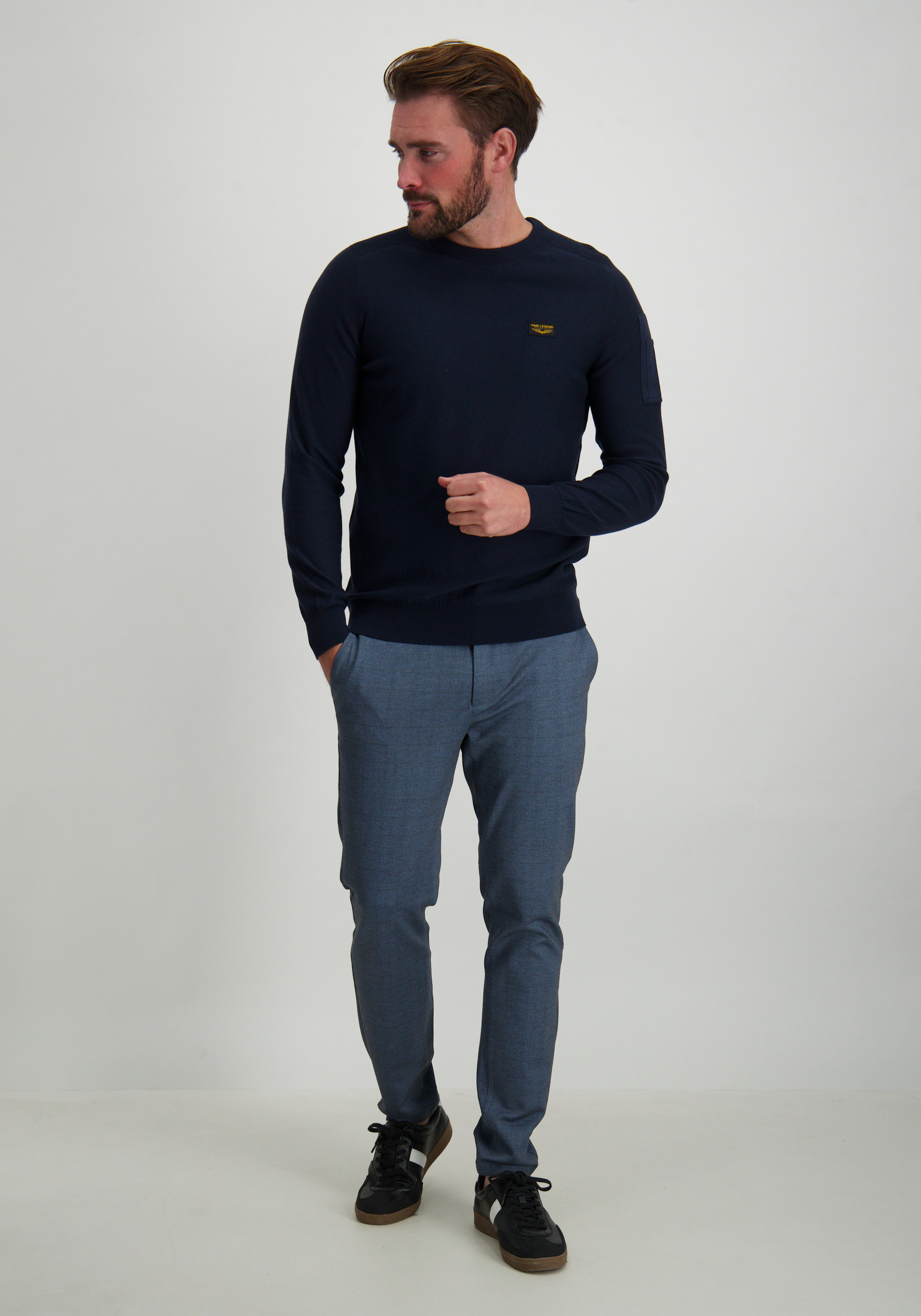 PME Legend Trui American classic buckley PKW0000331 Donker blauw