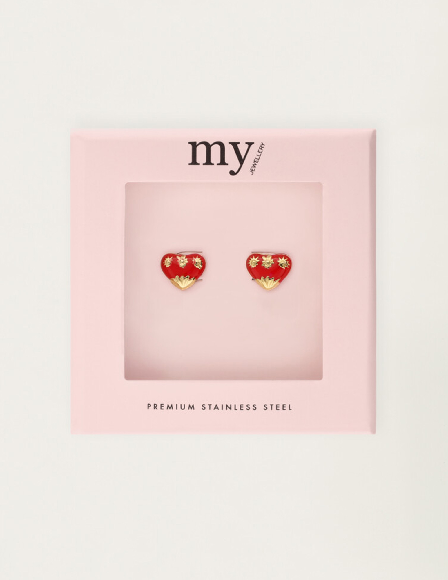 My Jewellery Studs rood mini hart MJ12094 Goud