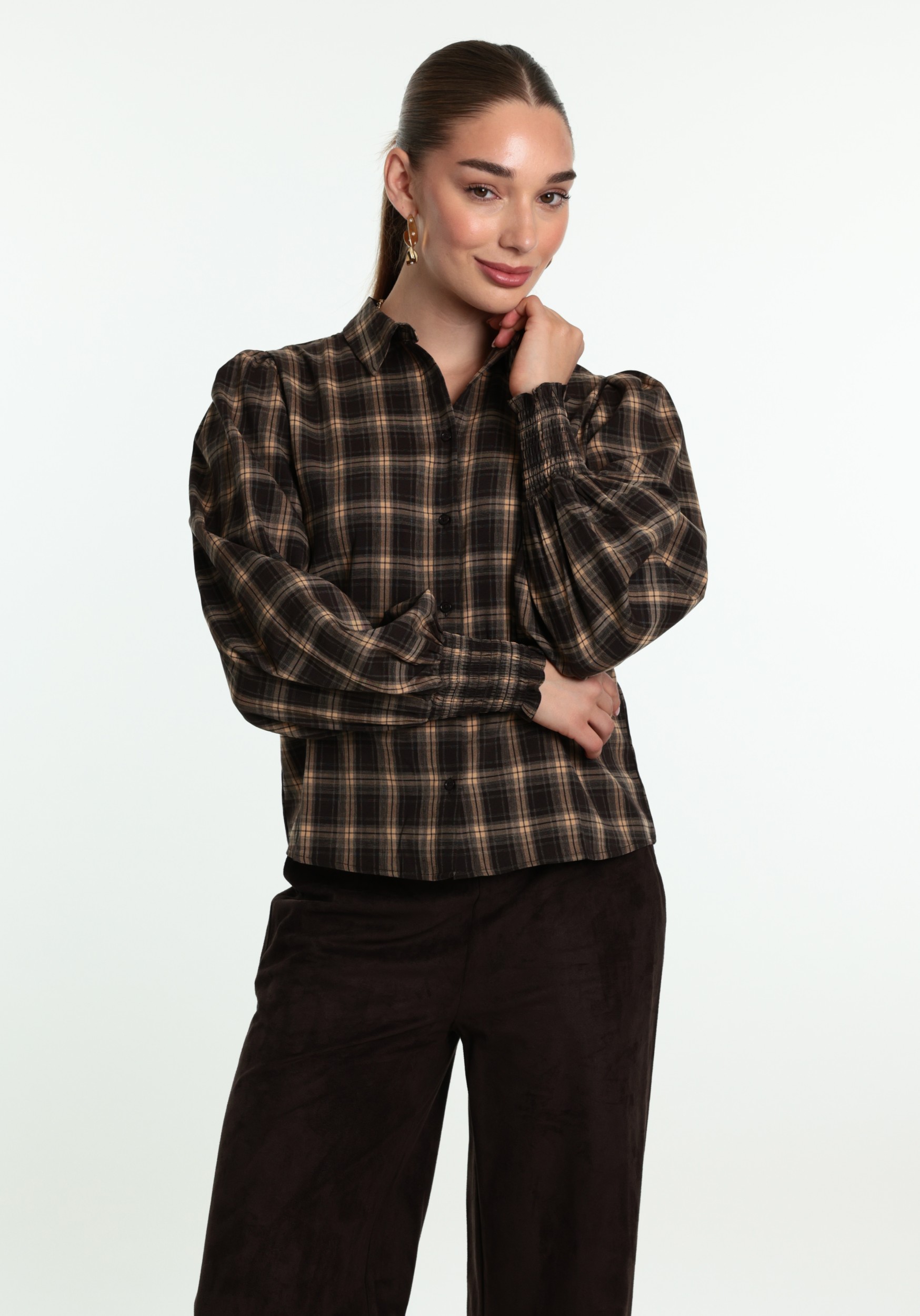 Vila Blouse Lene 14119875 Licht bruin