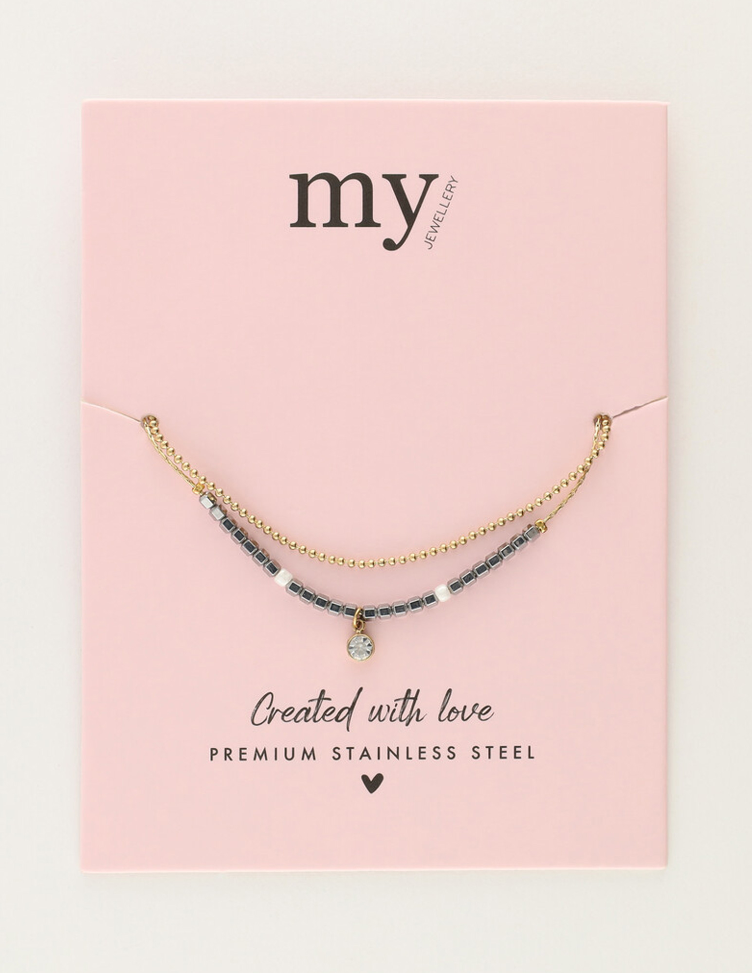 My Jewellery Dubbele armband met kralen MJ12073 Goud