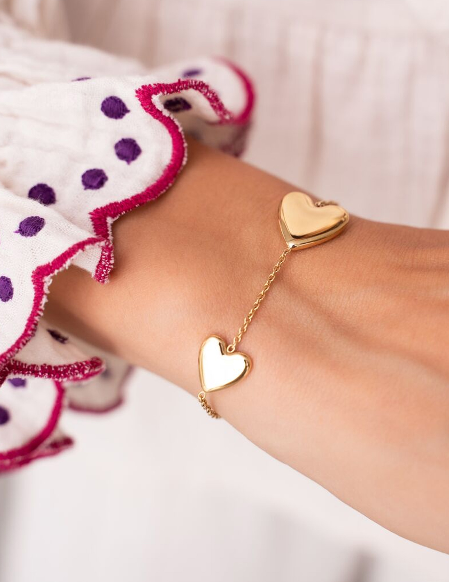 My Jewellery Armband met twee hartjes MJ11807 Zilver