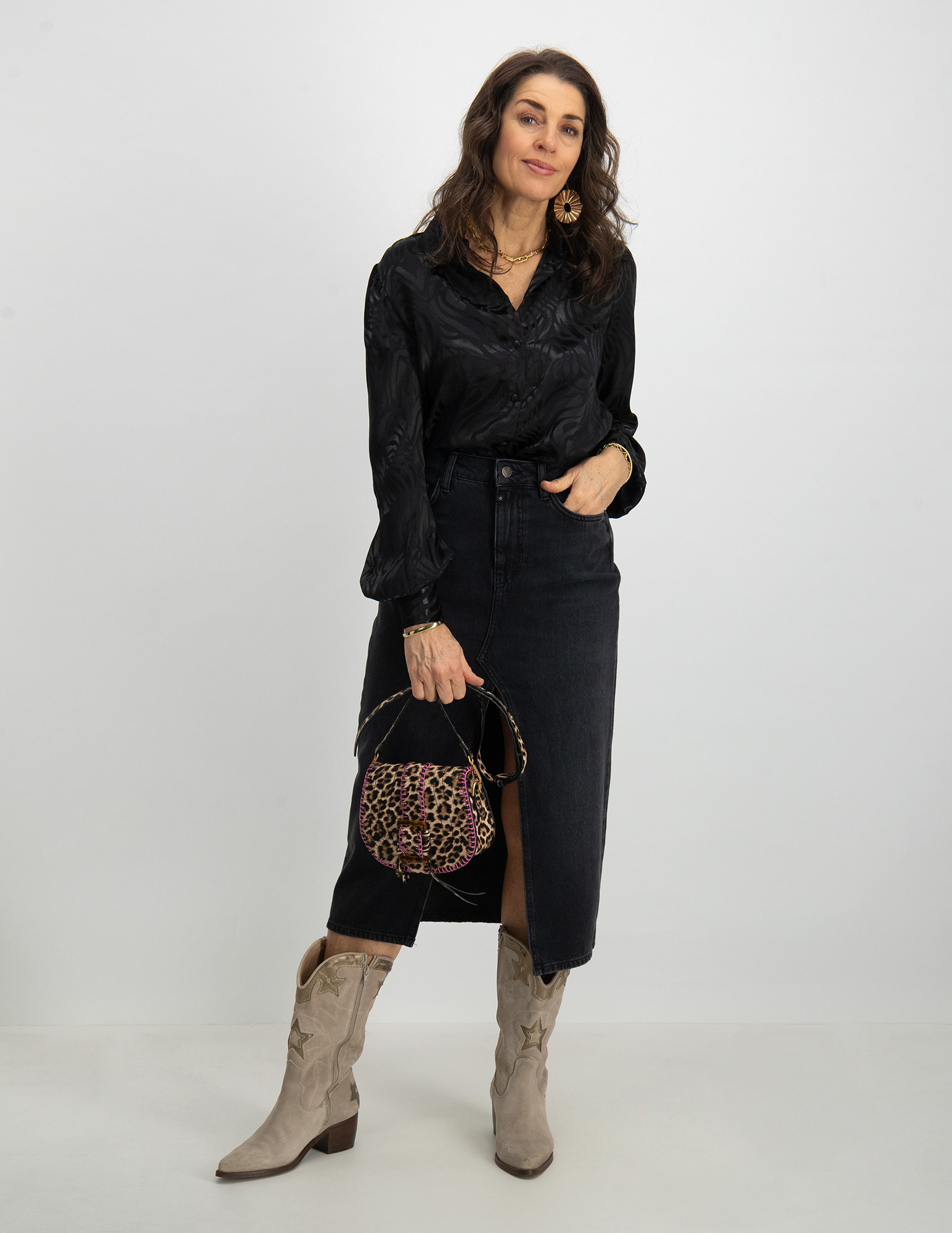 Jacqueline de jonge Blouse Diffi 15250037 Zwart