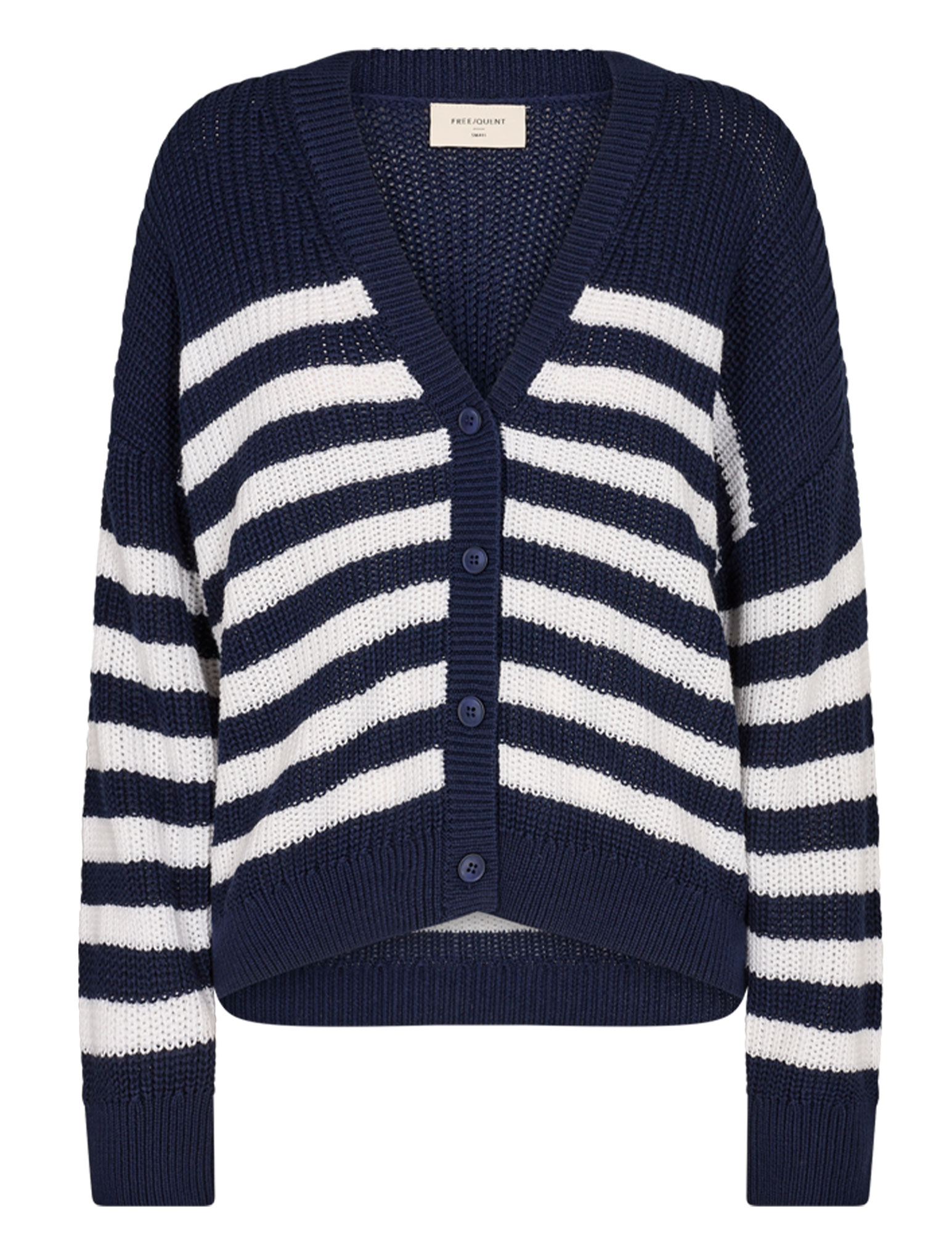 FREE|QUENT Vest Iben gestreept 202668 Donker blauw