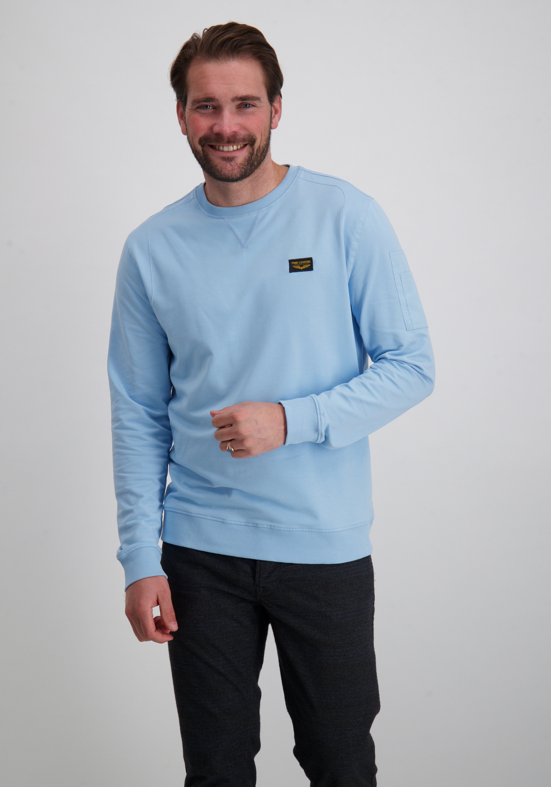 PME Legend Sweater Airstrip PLS0000431 Licht blauw