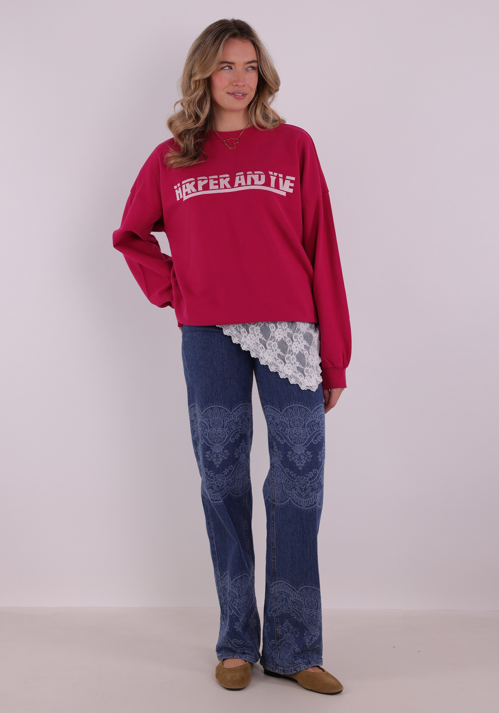 Harper & Yve Sweater Lex SS6Y503 Donker rose