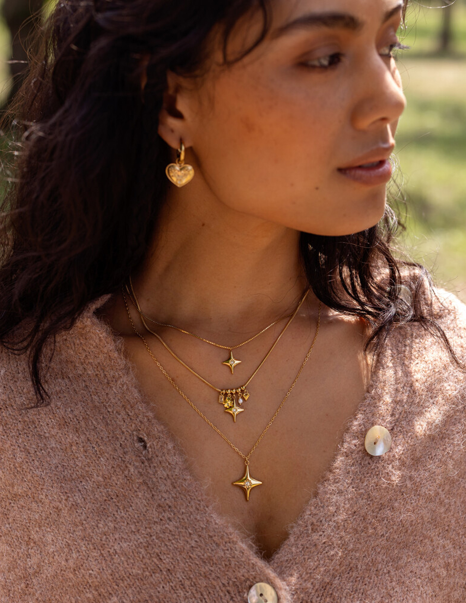 My Jewellery Mystic lange ketting met Poolster MJ14215 Goud