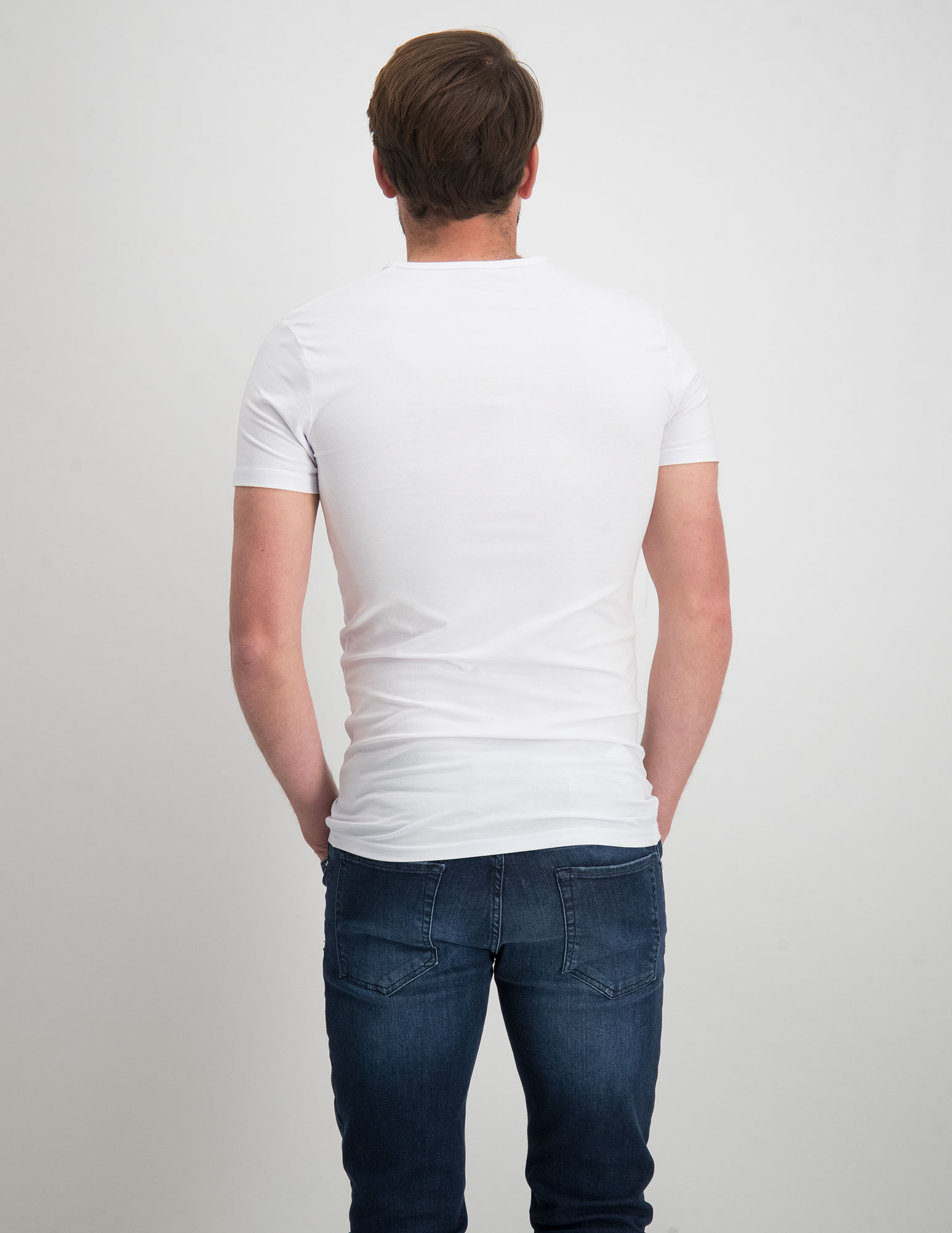 Garage Basic bodyfit t-shirt V-hals 0202 Wit