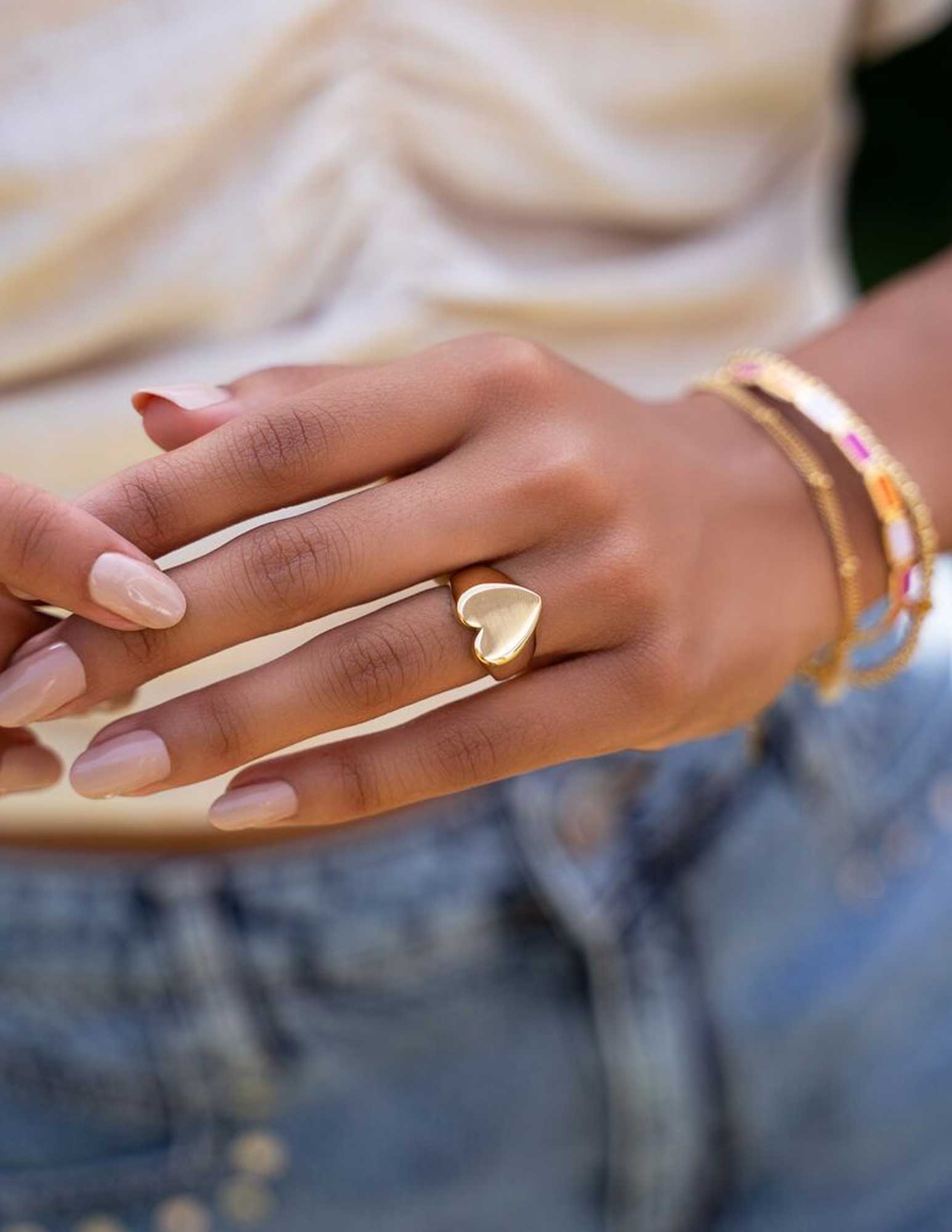 My Jewellery Zegelring met statement hart MJ08464 Zilver