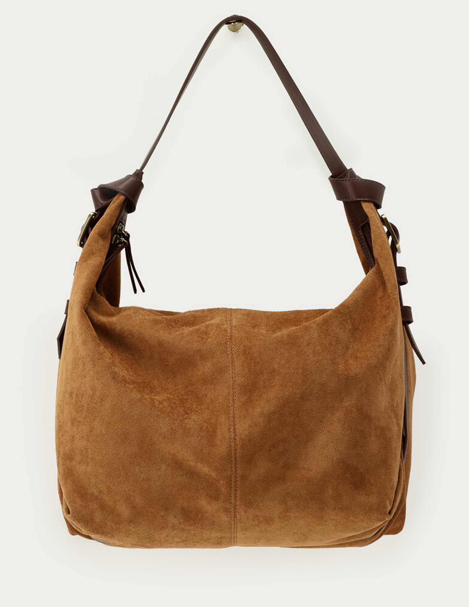 My Jewellery Schoudertas in suède look met gesp MJ15241 Cognac