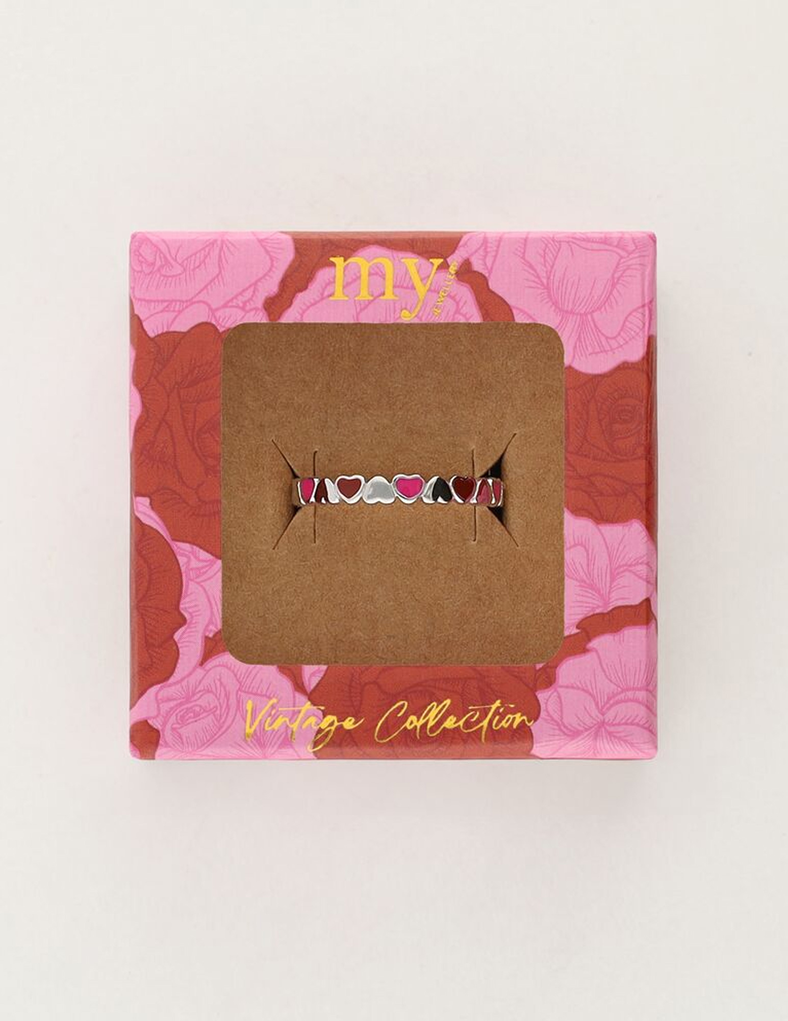 My Jewellery Vintage ring rode hartjes MJ11242 Zilver