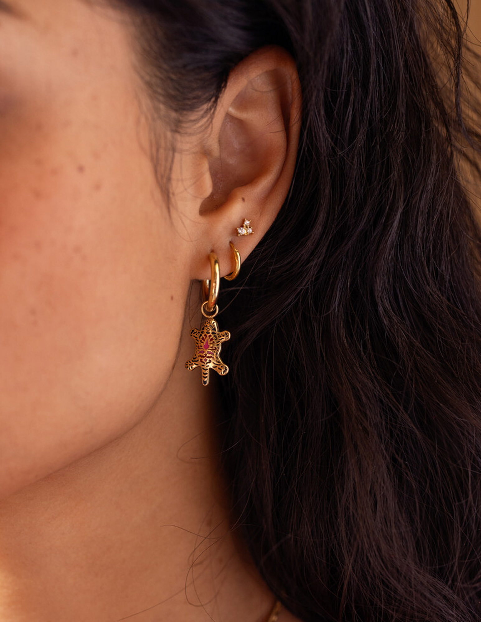 My Jewellery Mystic oorringen met luipaard MJ14202 Goud