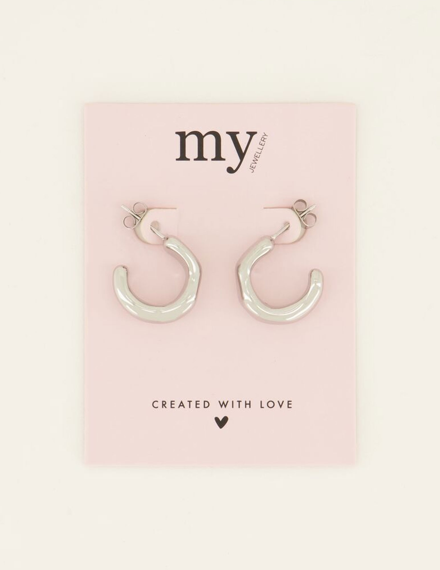 My Jewellery Oorringen met structuur MJ07994 Zilver