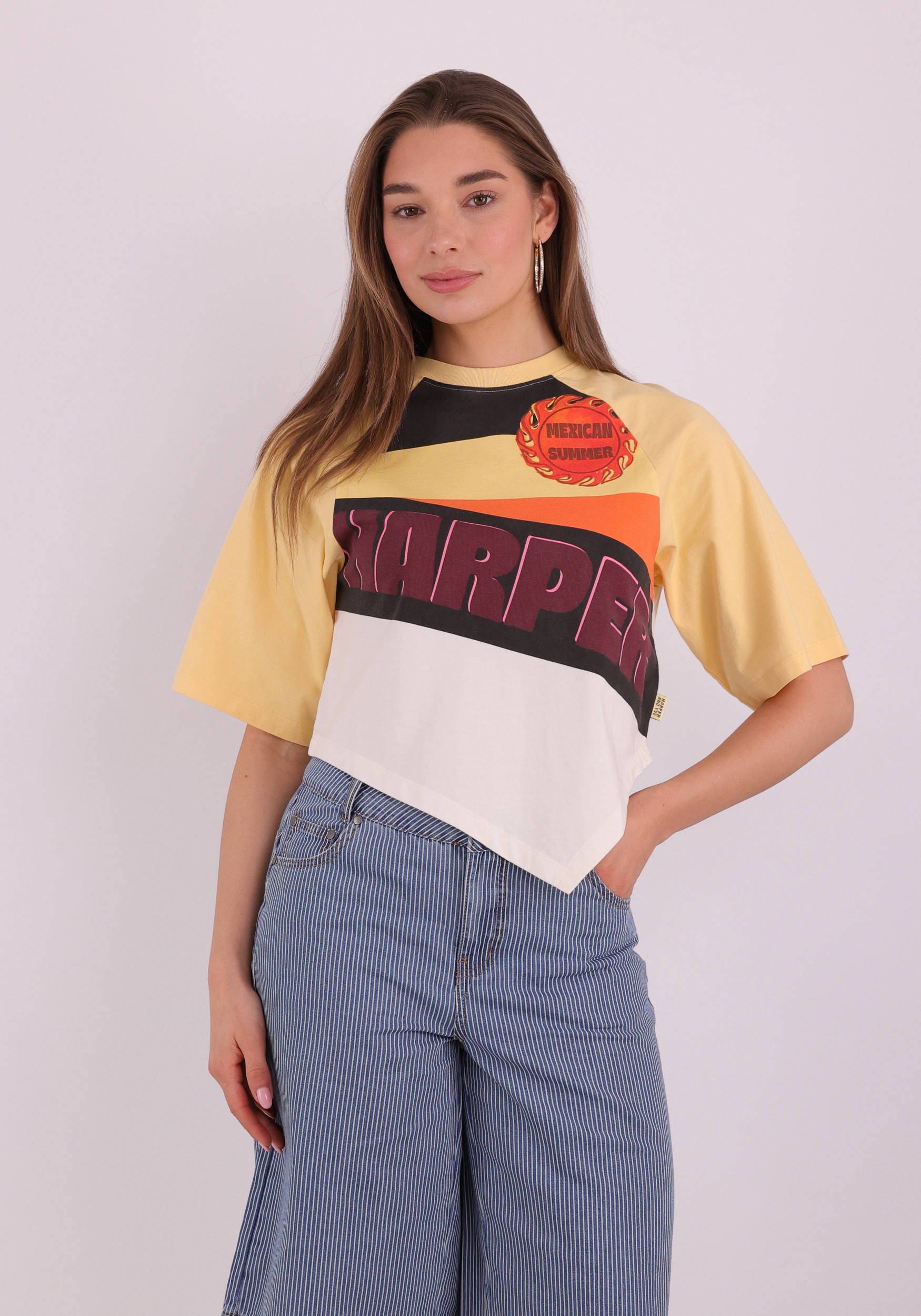 Harper & Yve T-shirt Mexican summer SS6Y300 Licht geel