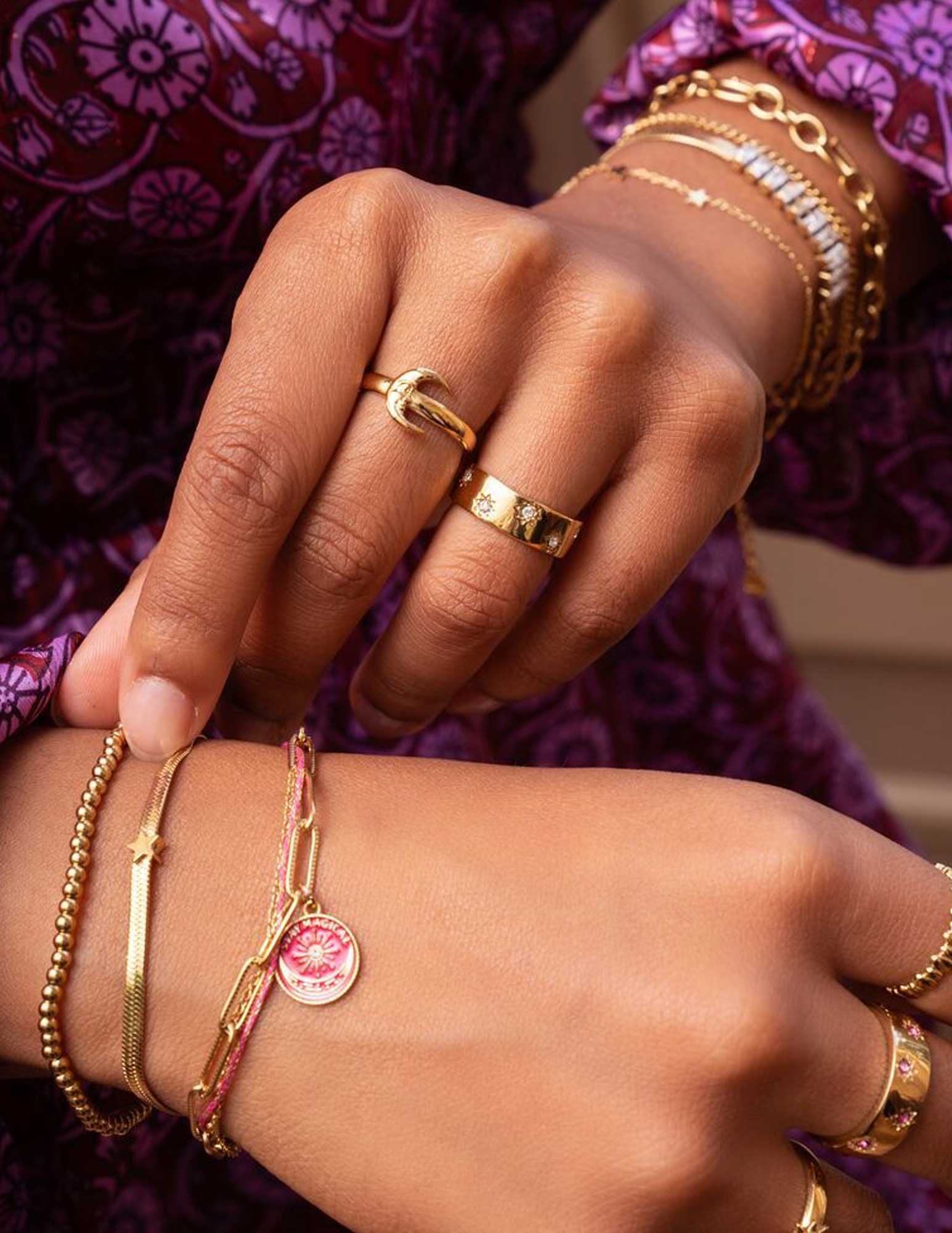 My Jewellery Mystic ring met sterretjes en steentjes MJ09447 Zilver
