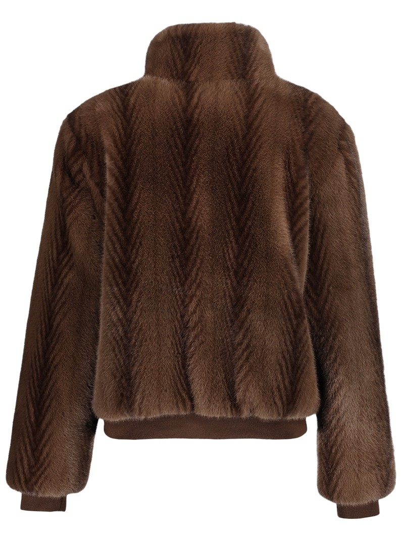 Geisha Jacket fake fur 69524-19 Donker bruin