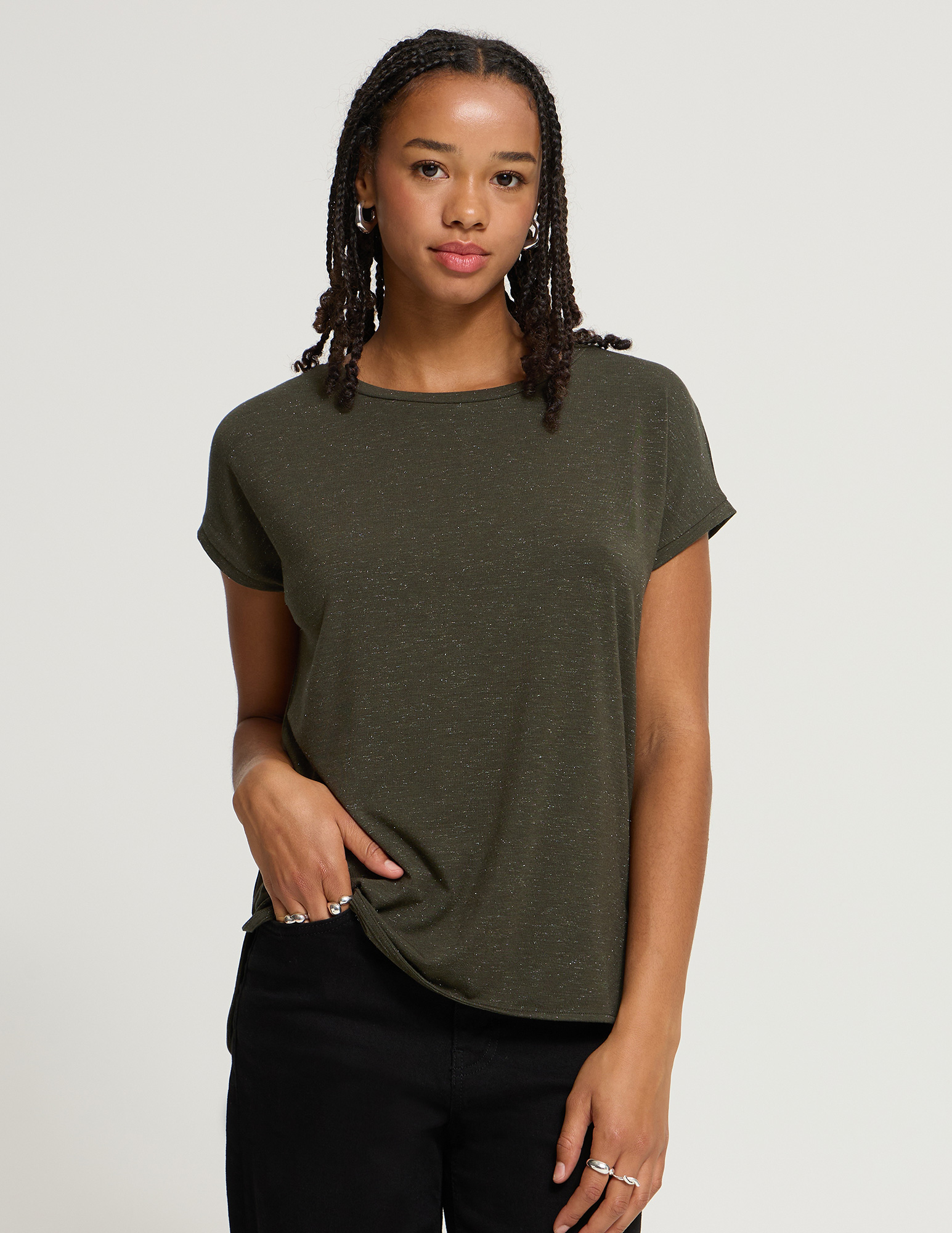 Ichi T-shirt Rebel  20109945 Donker Groen
