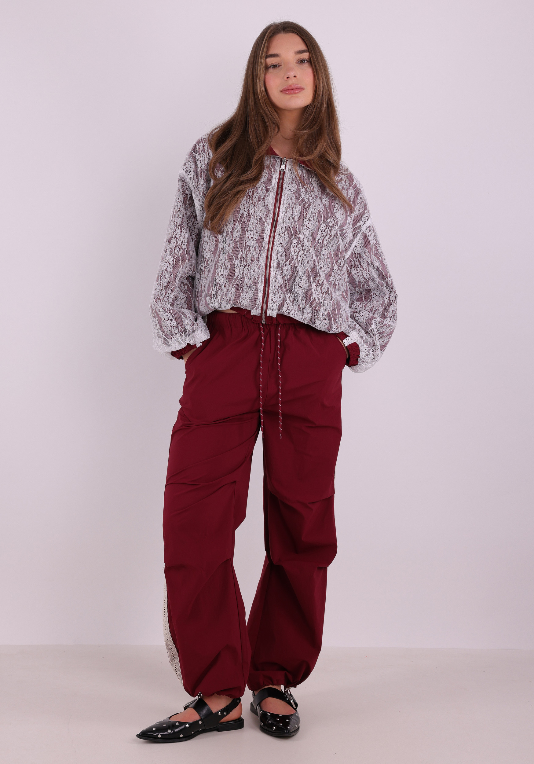 Colourful Rebel Broek Rose Crochet WP117662 Rood