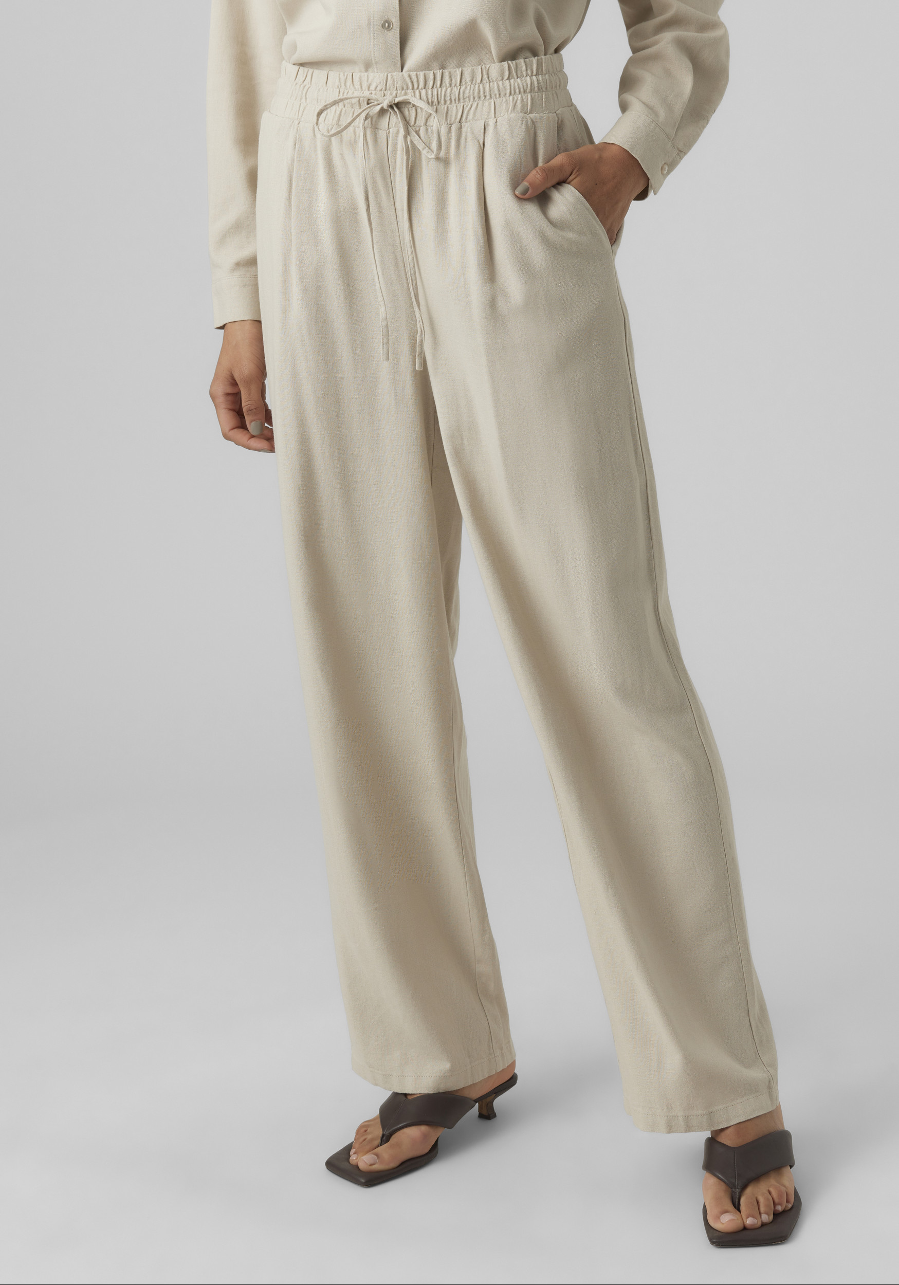 Vero moda Broek Jesmilo 10287363 Zand