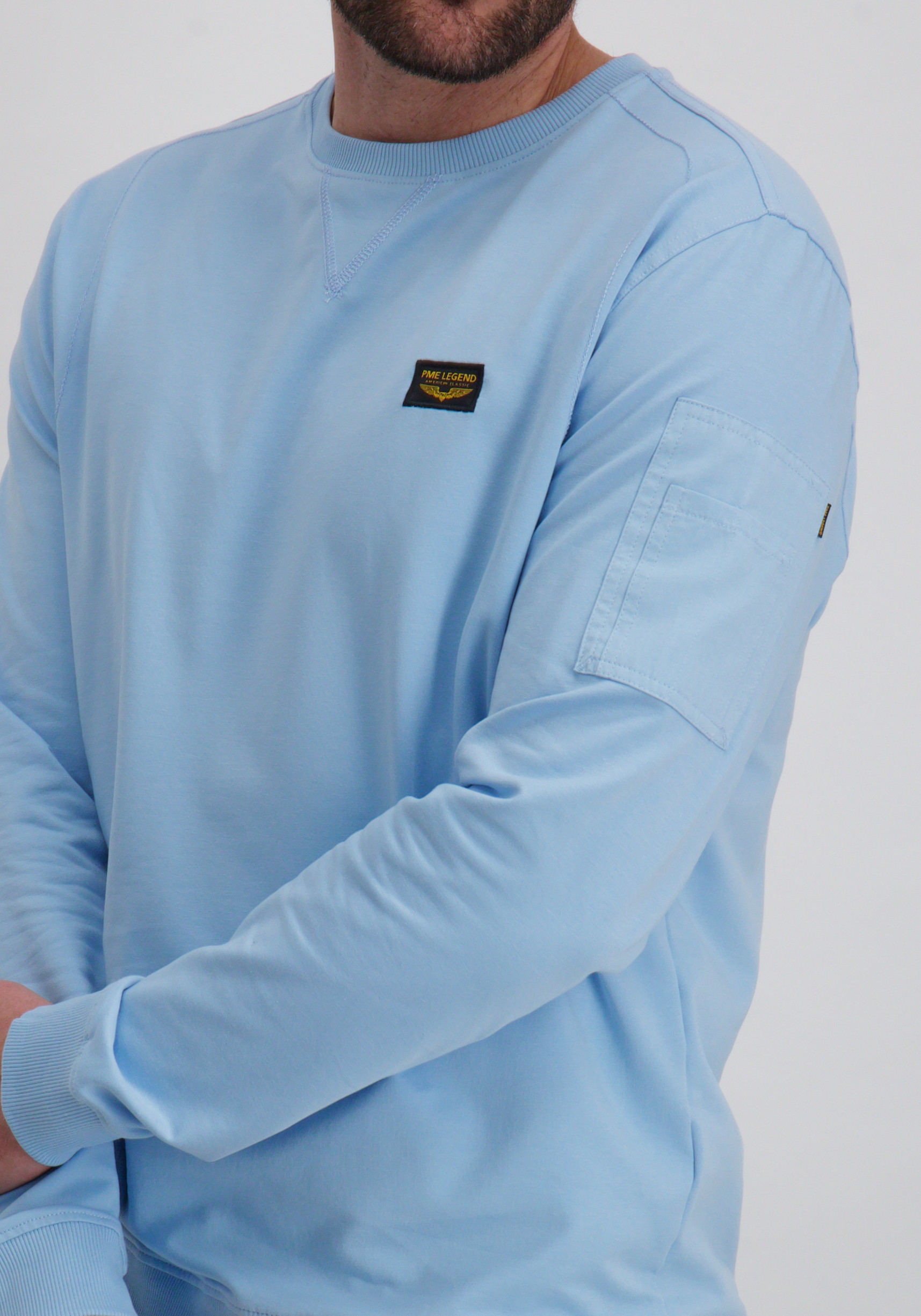 PME Legend Sweater Airstrip PLS0000431 Licht blauw