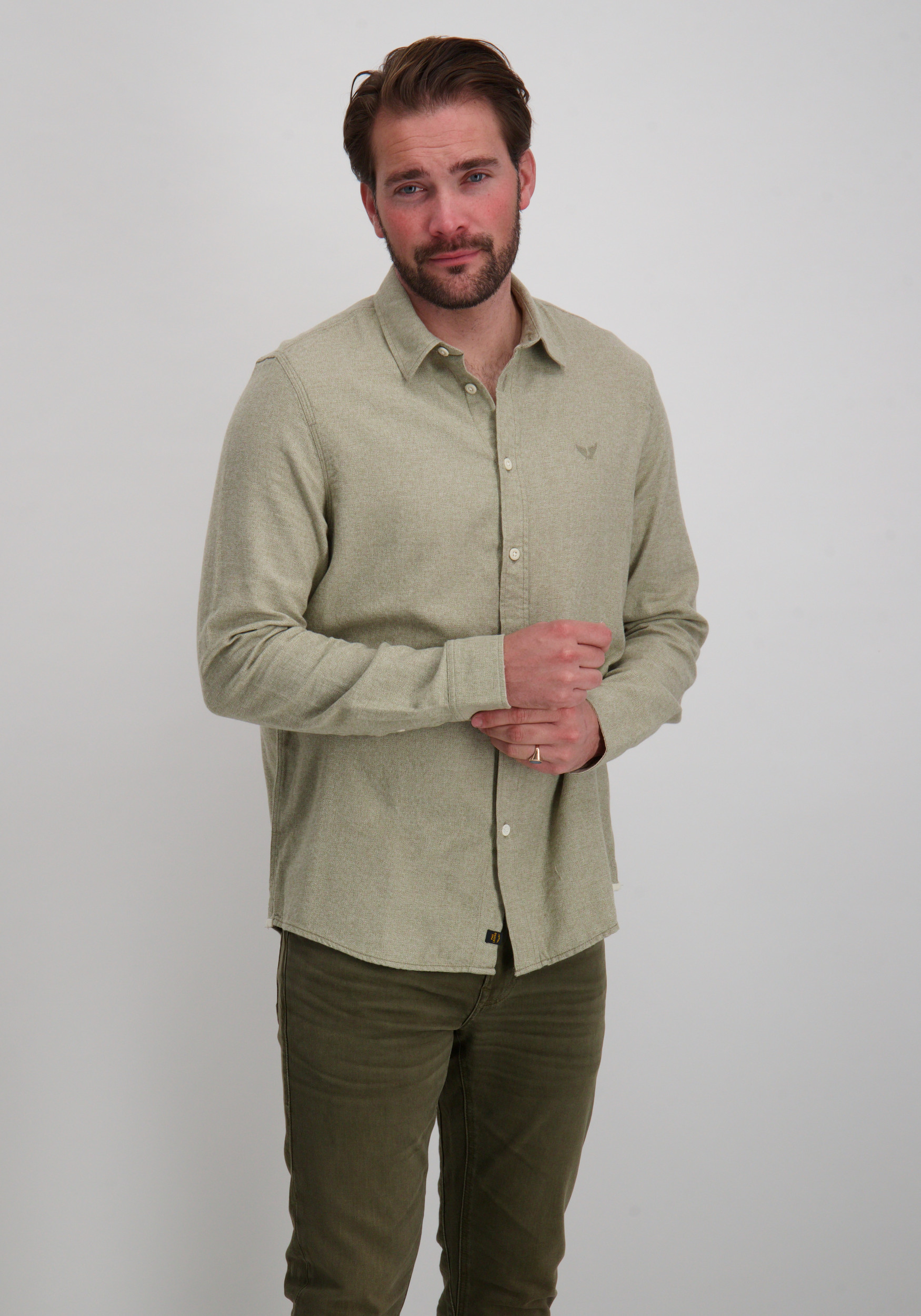 PME Legend Overhemd PSI2510202 Midden groen