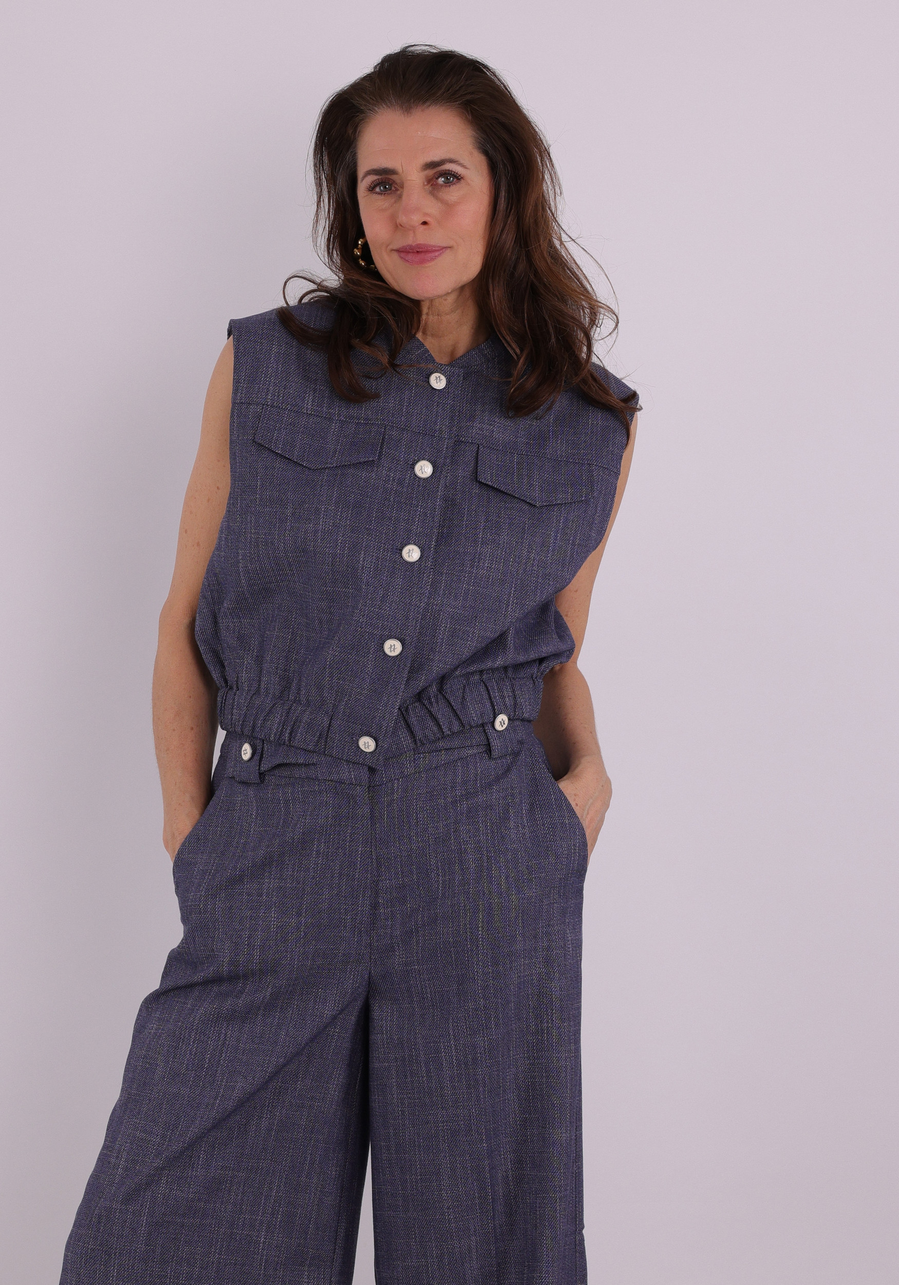 Aaiko BV Gilet Olivia Olivia denim vis 368 Jeans blauw