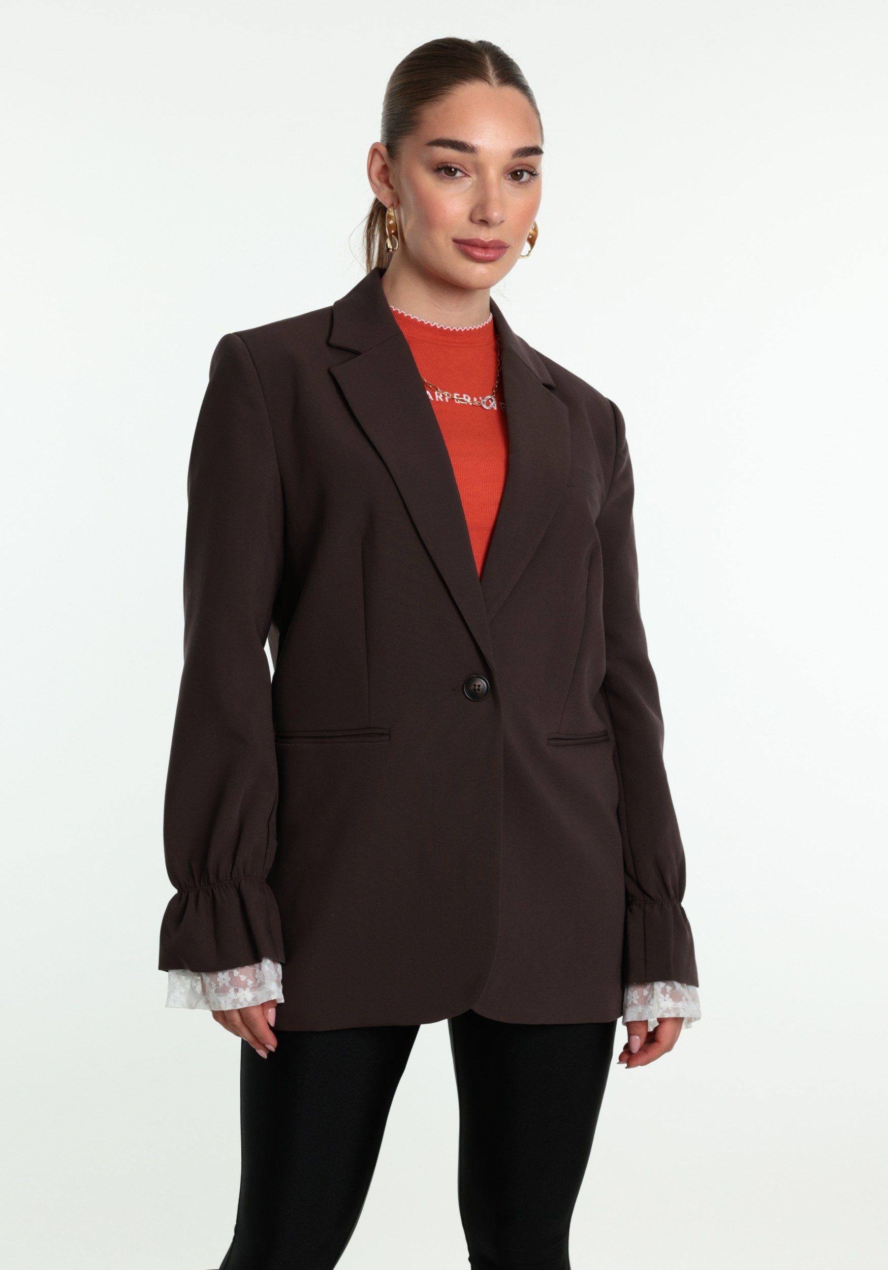 Colourful Rebel Blazer Mimmi lace WJ118015 Bruin