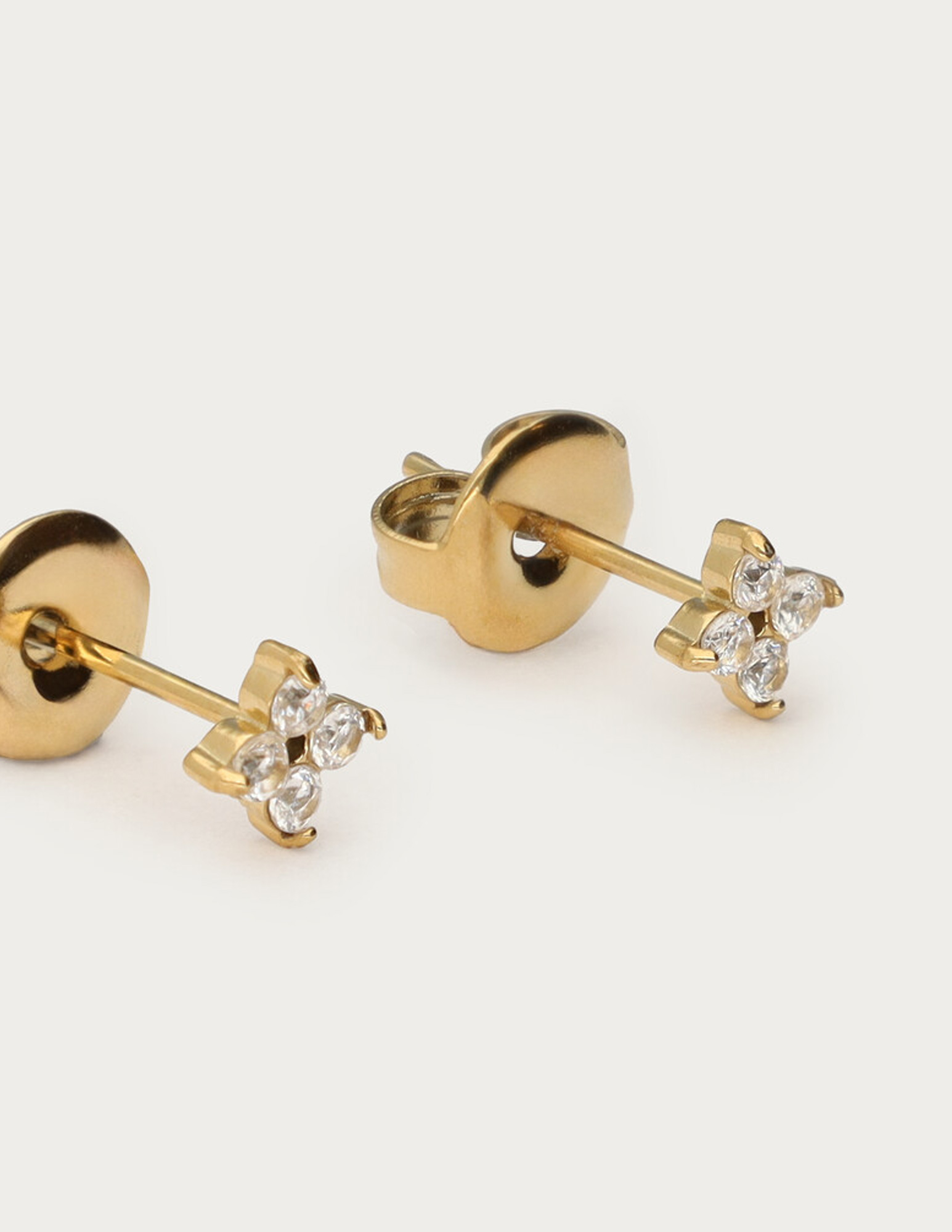 My Jewellery Studs klaver met transparante strass MJ14846 Goud