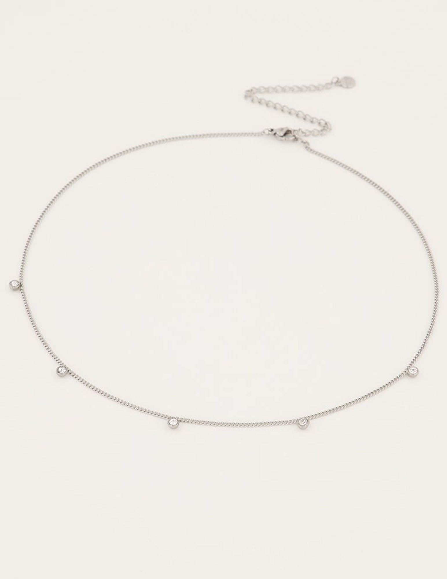 My Jewellery Kettinf met strass steentjes  MJ04774 Zilver
