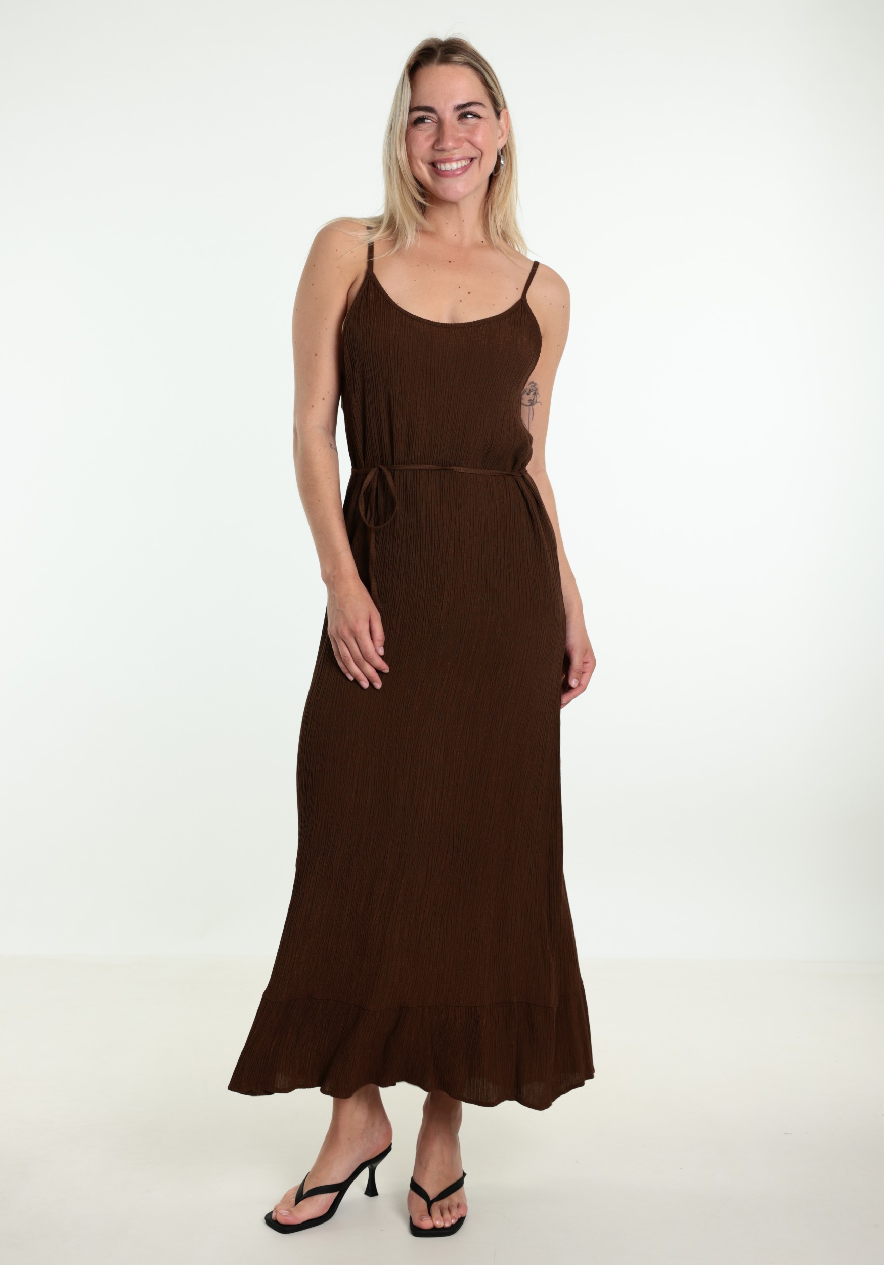 Tramontana Jurk Crinkled S01-20-501 F Bruin